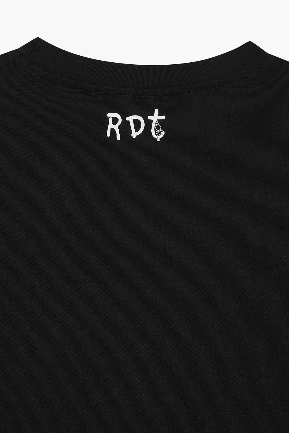 THOPER 코튼 무민 일러스트 101 블랙 반소매 티셔츠