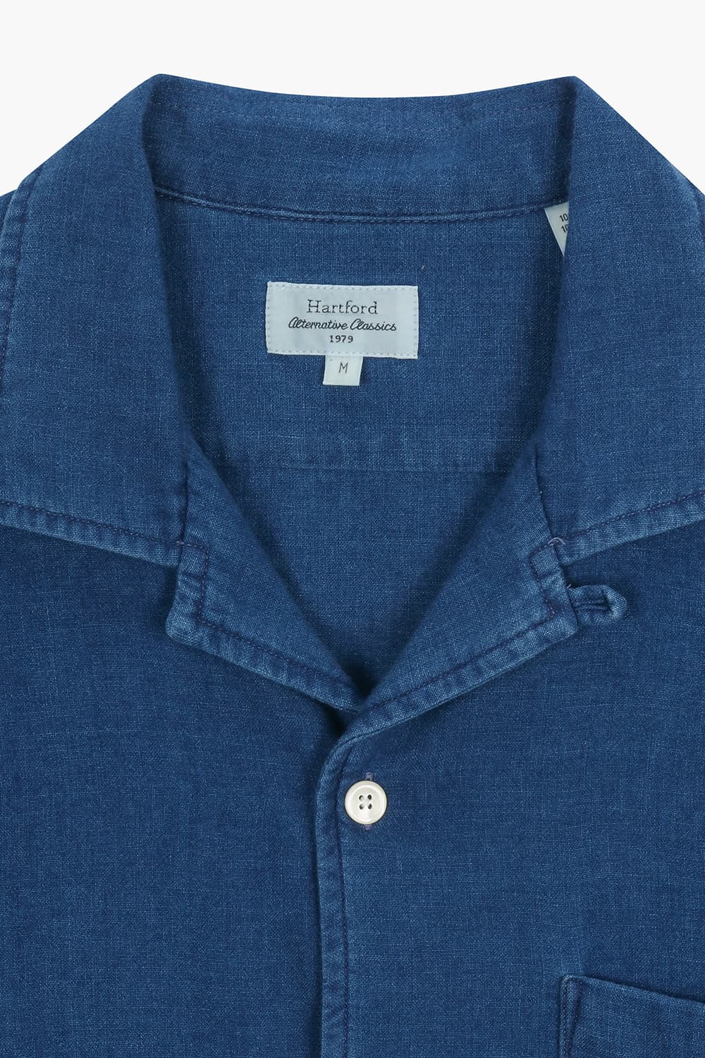 데님 포켓 테일러드 카라 503 네이비 반소매 셔츠