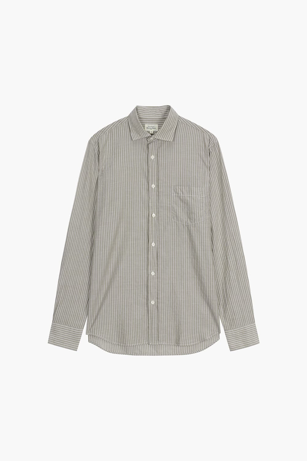 PAUL 코튼 스트라이프 포켓 107 라이트브라운 셔츠