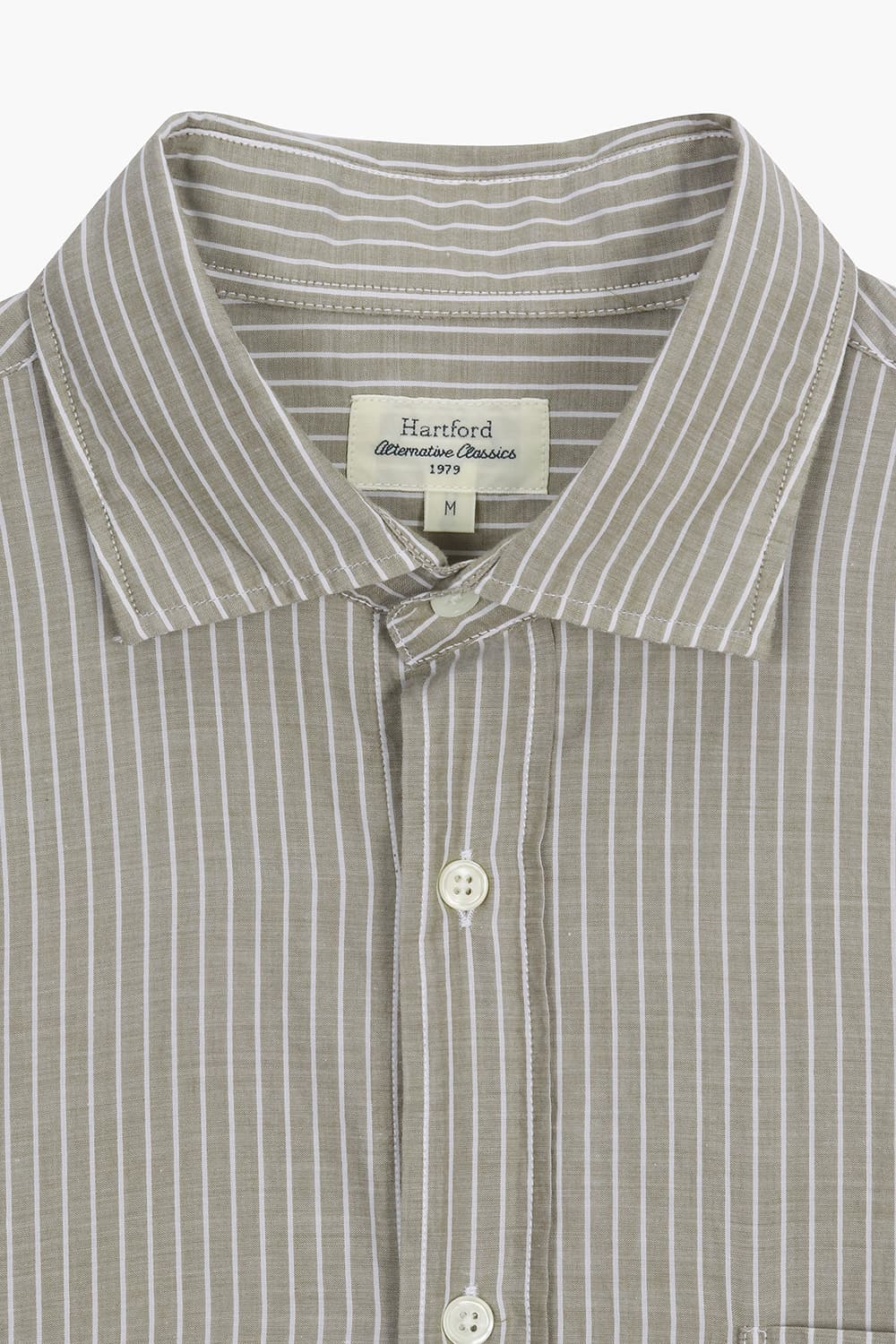 PAUL 코튼 스트라이프 포켓 107 라이트브라운 셔츠