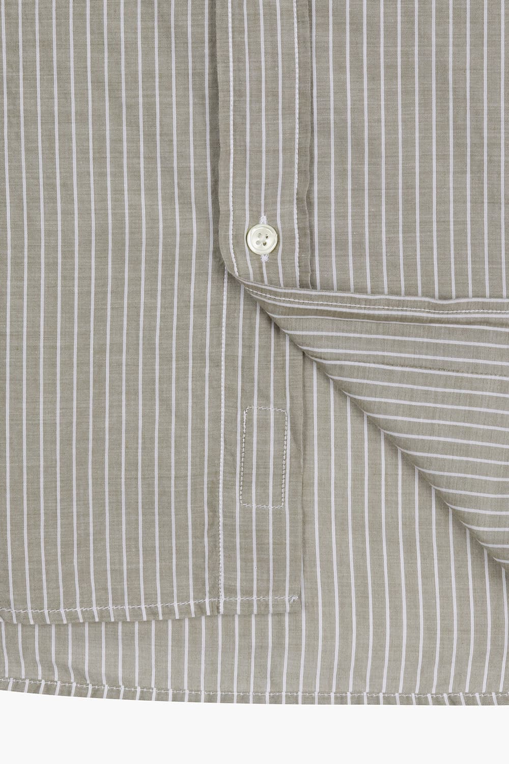 PAUL 코튼 스트라이프 포켓 107 라이트브라운 셔츠