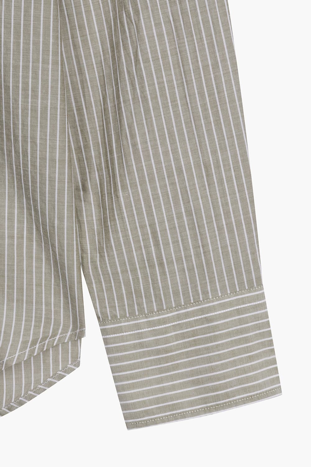 PAUL 코튼 스트라이프 포켓 107 라이트브라운 셔츠