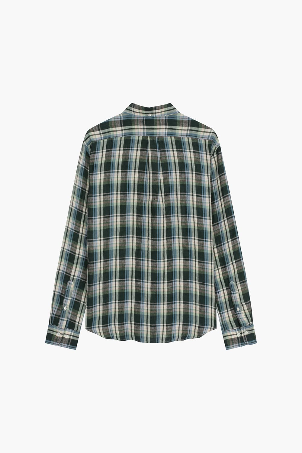 PITT 린넨 타탄 체크 버튼 다운 카라 106 그린 셔츠