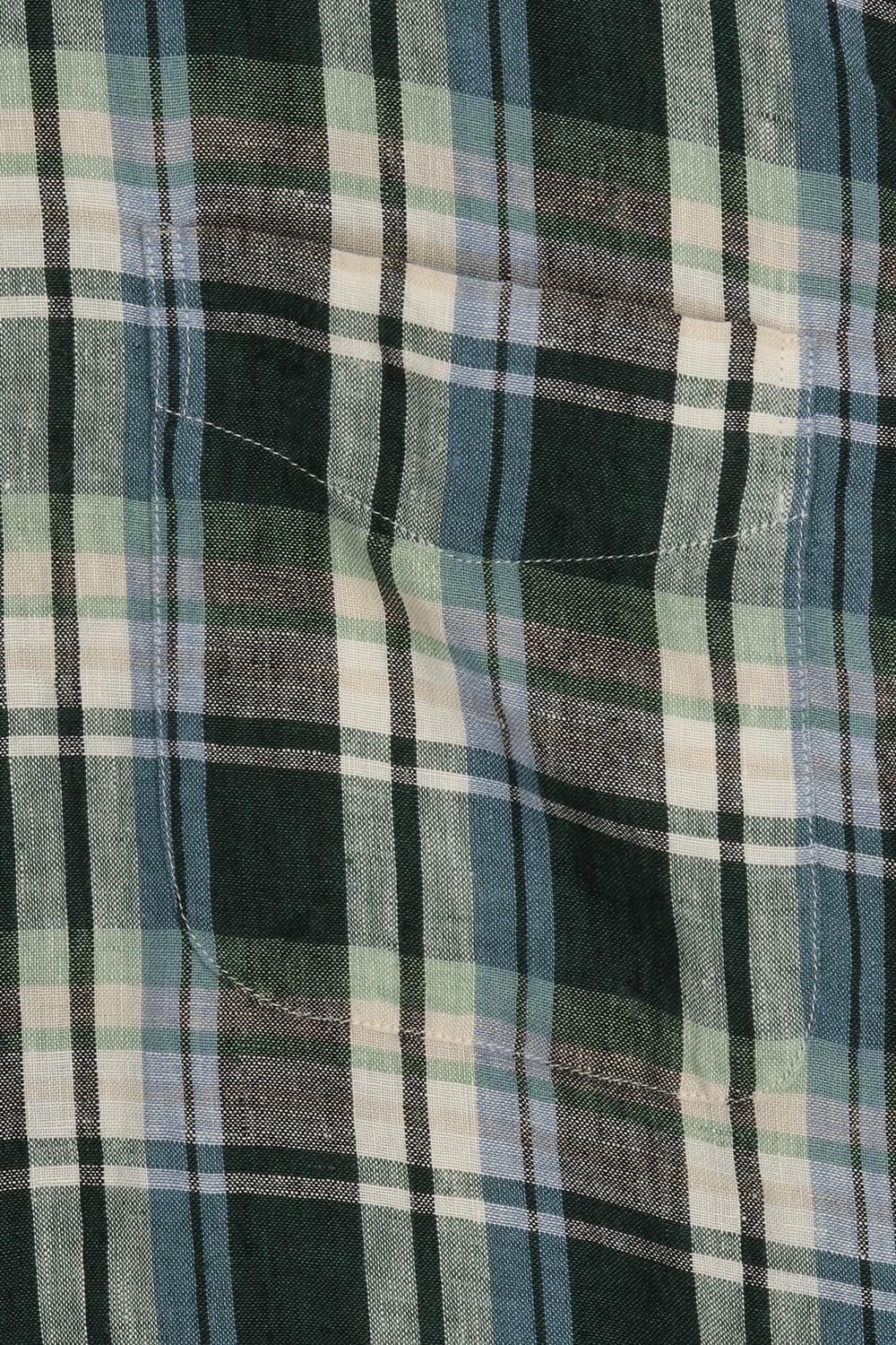 PITT 린넨 타탄 체크 버튼 다운 카라 106 그린 셔츠