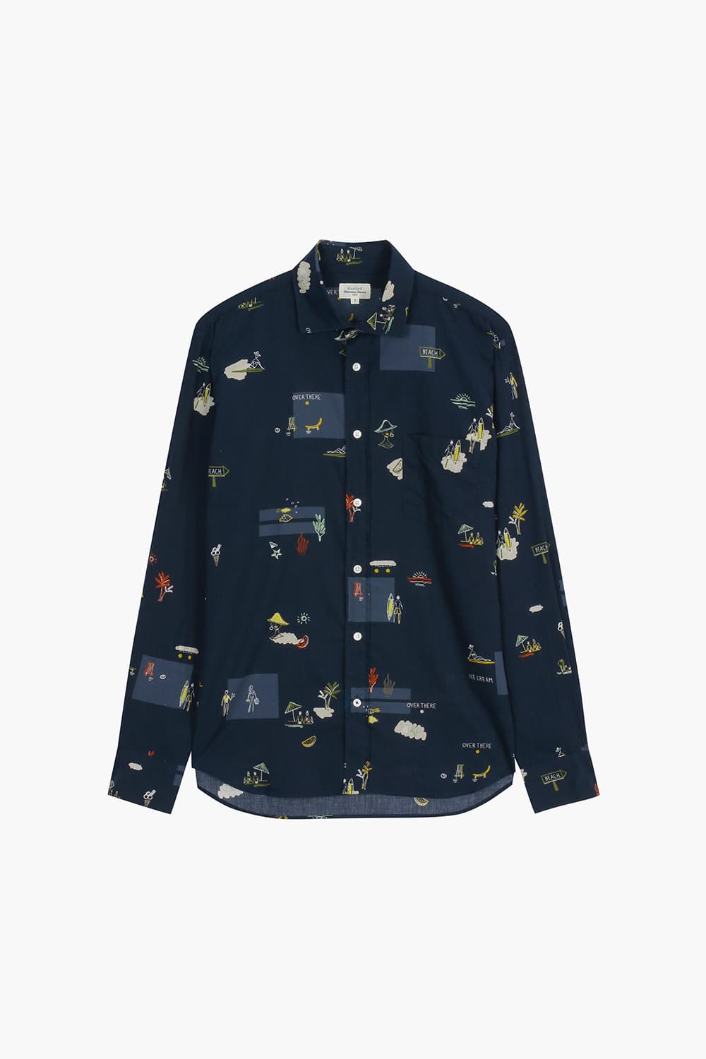 PAUL 코튼 일러스트 104 다크네이비 셔츠