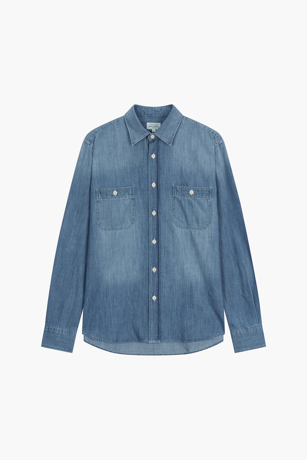 중청 데님 버튼 다운 투 포켓 101 블루 셔츠