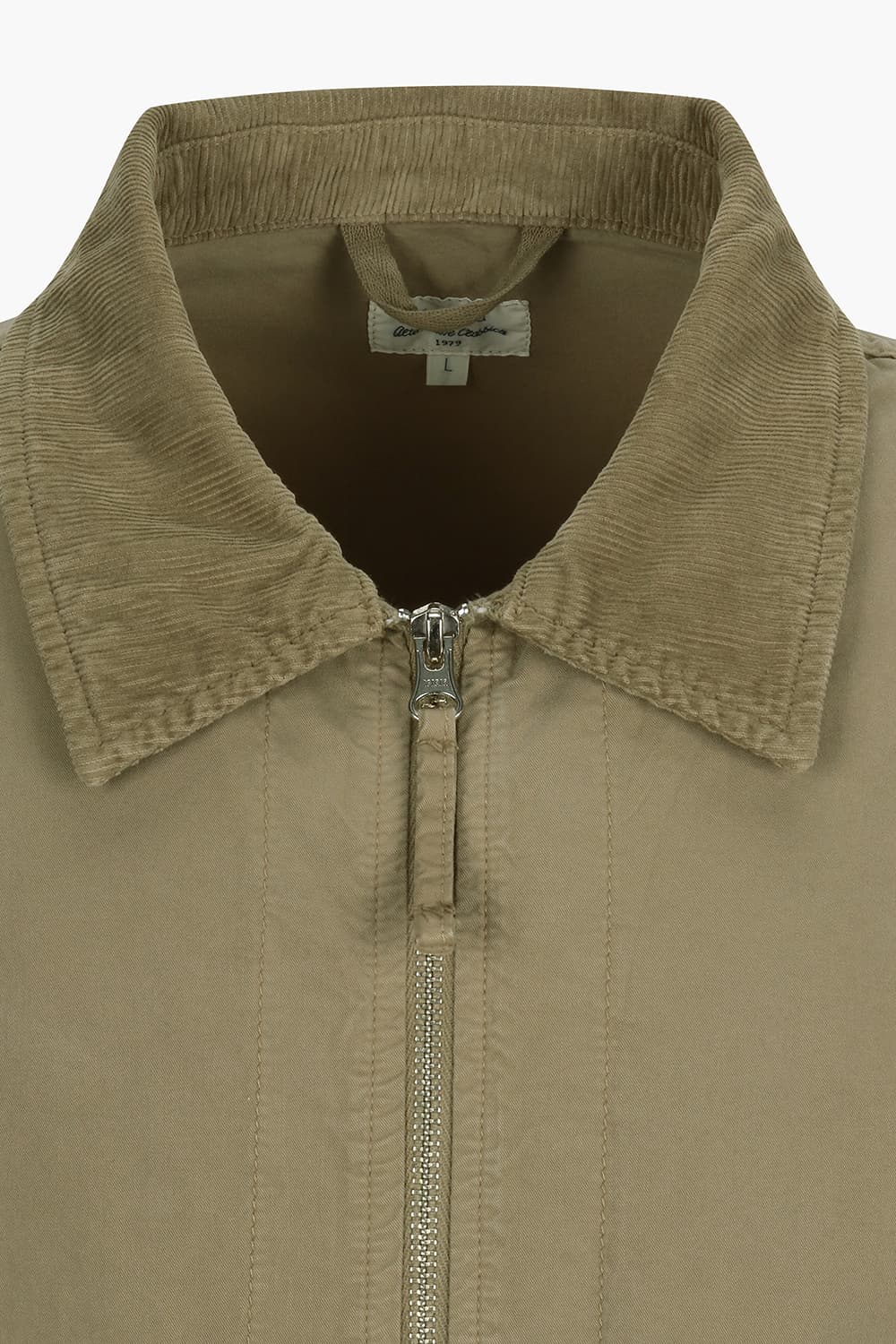 DAX 코튼 코듀로이 넥카라 110 베이지 점퍼