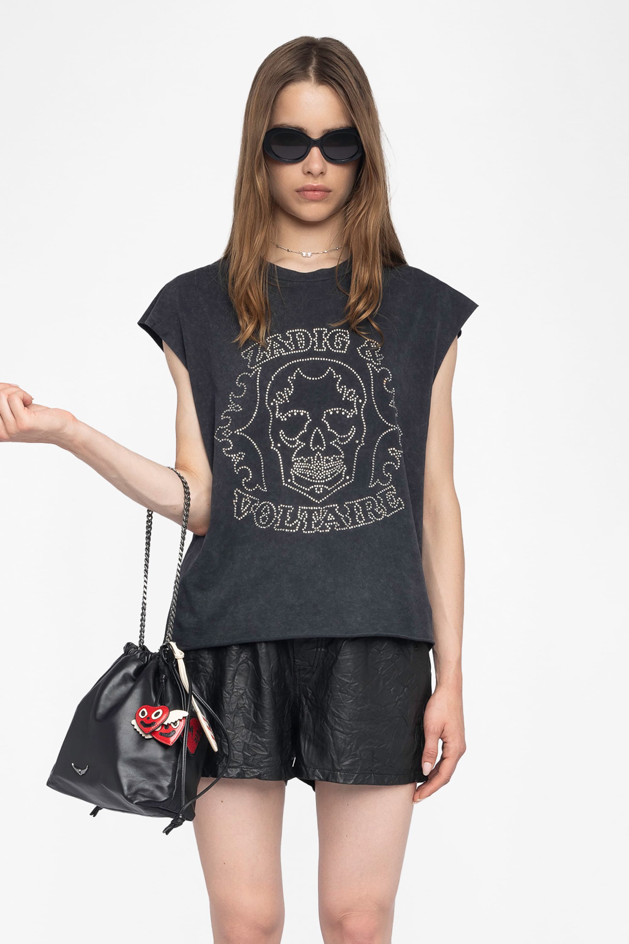 Cloe Skull Strass T-shirt