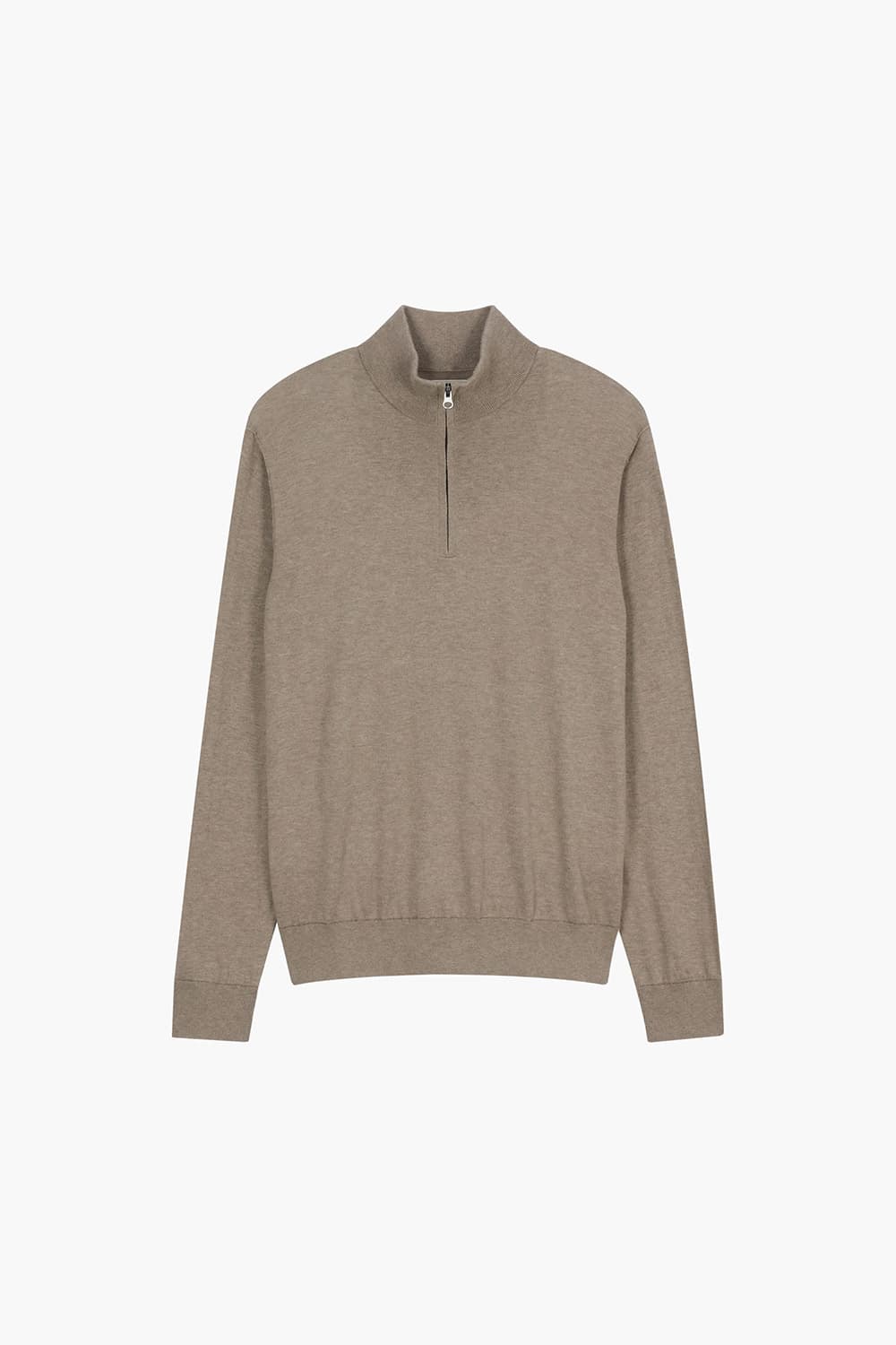 TRUCKER 캐시미어 혼방 하프 집업 104 브라운 긴소매 니트