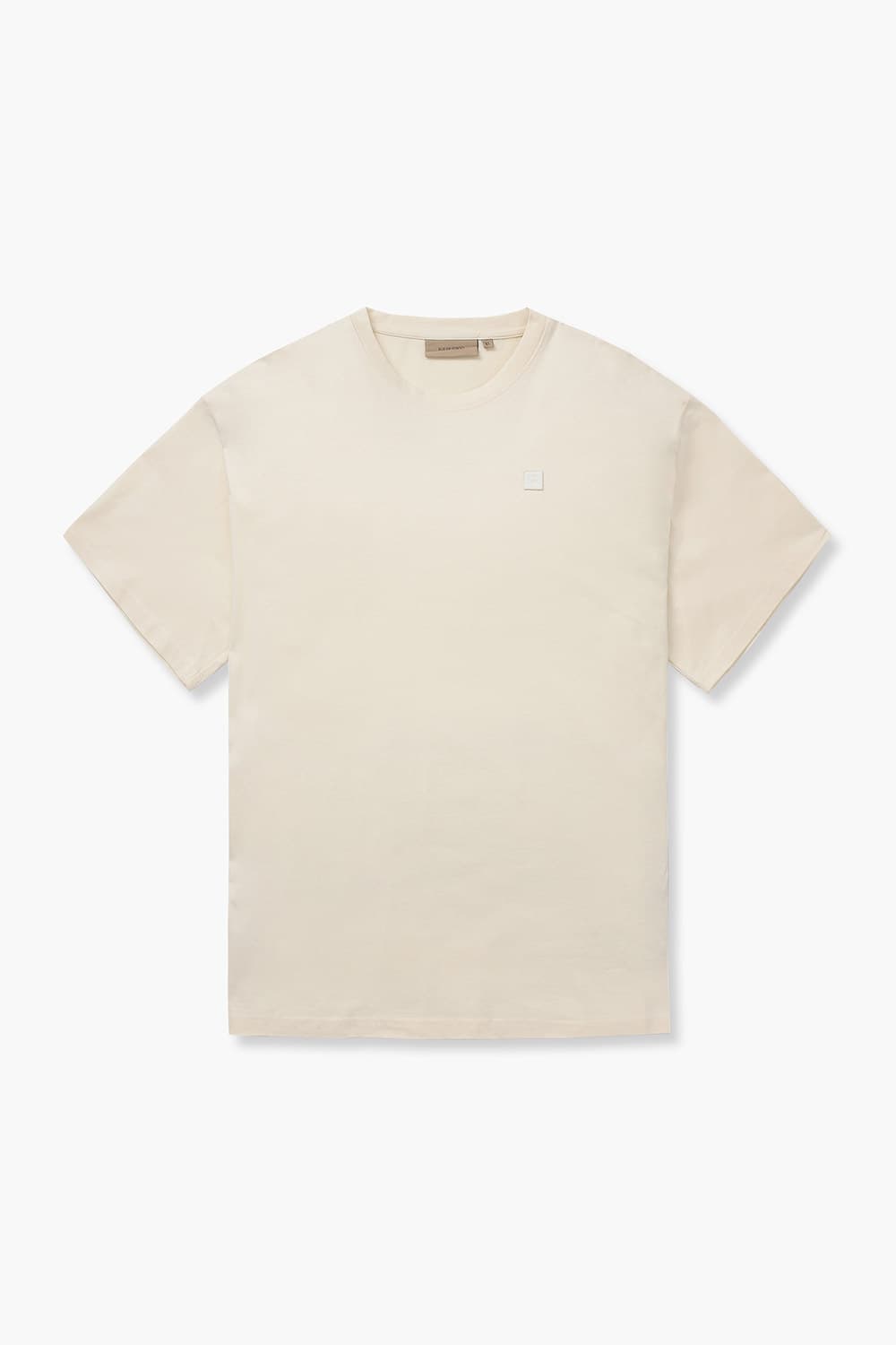 THOMAS 코튼 엠브로이더리 패치 004 아이보리 반소매 티셔츠