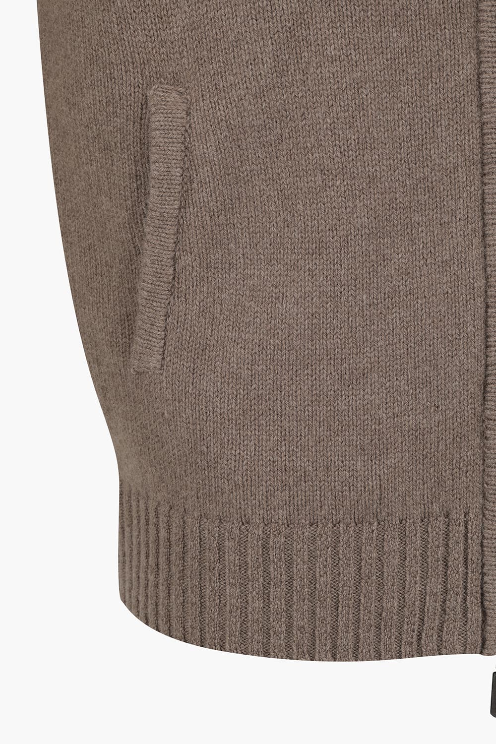 울 골지 헨리넥 니트 201 브라운 집업