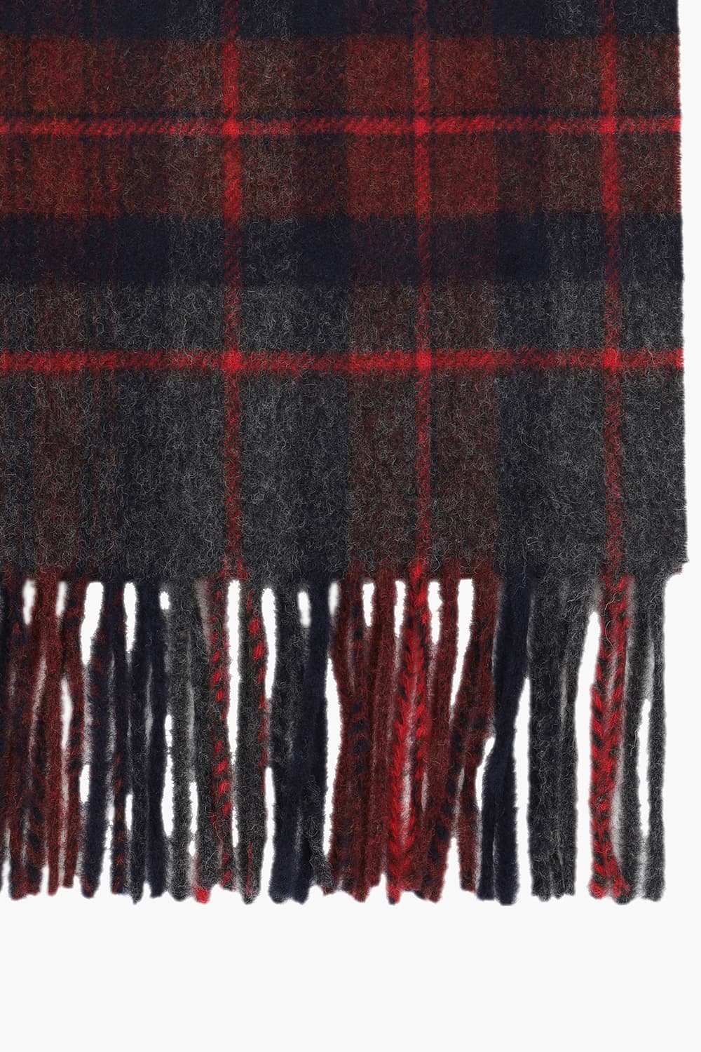 ECHARPE 울 옴브레 체크 프린지 104 레드 머플러