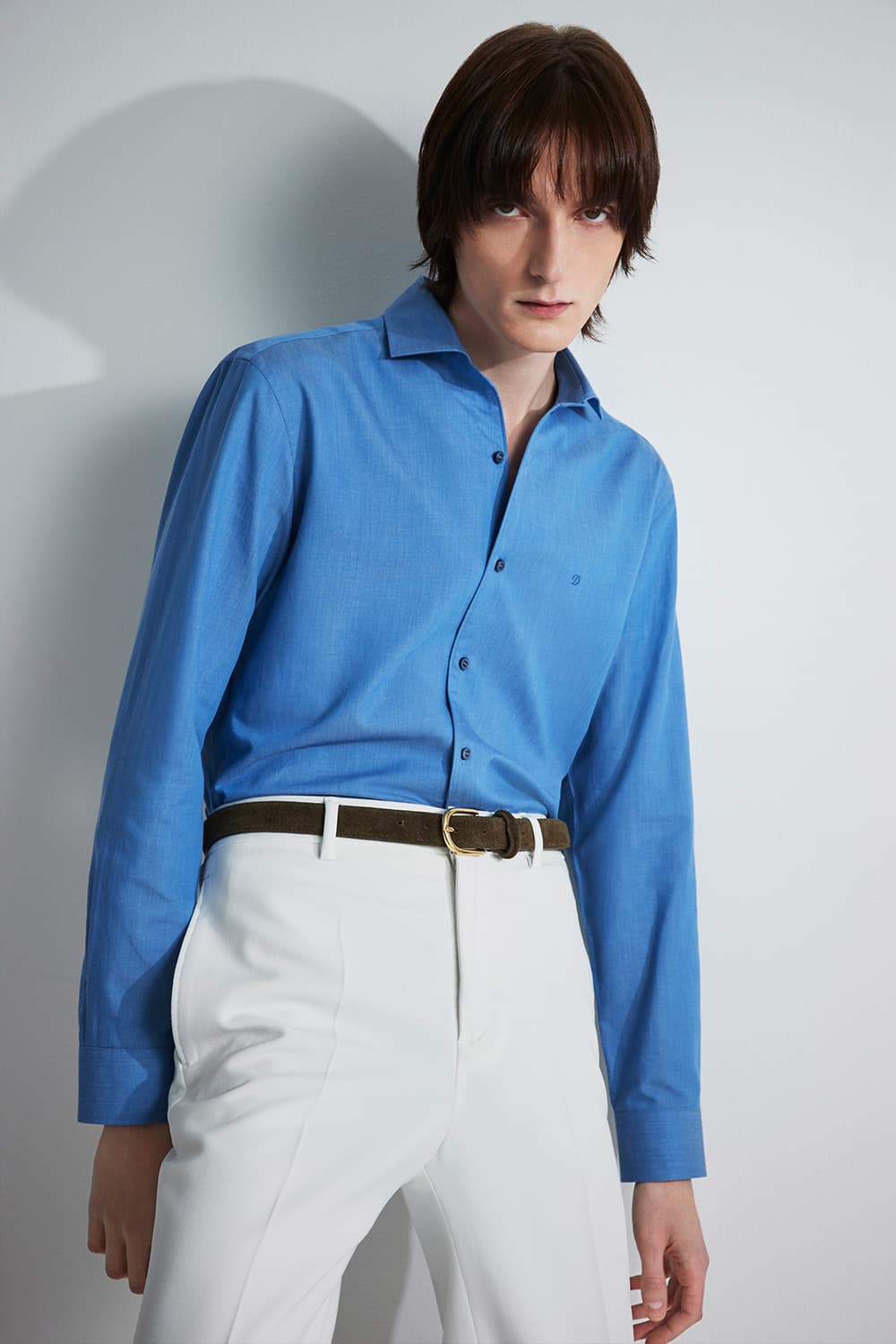 데님 라이크 트리콜로르 332 뉴 캐주얼 핏 셔츠 블루 SE5SM21LS332SBU