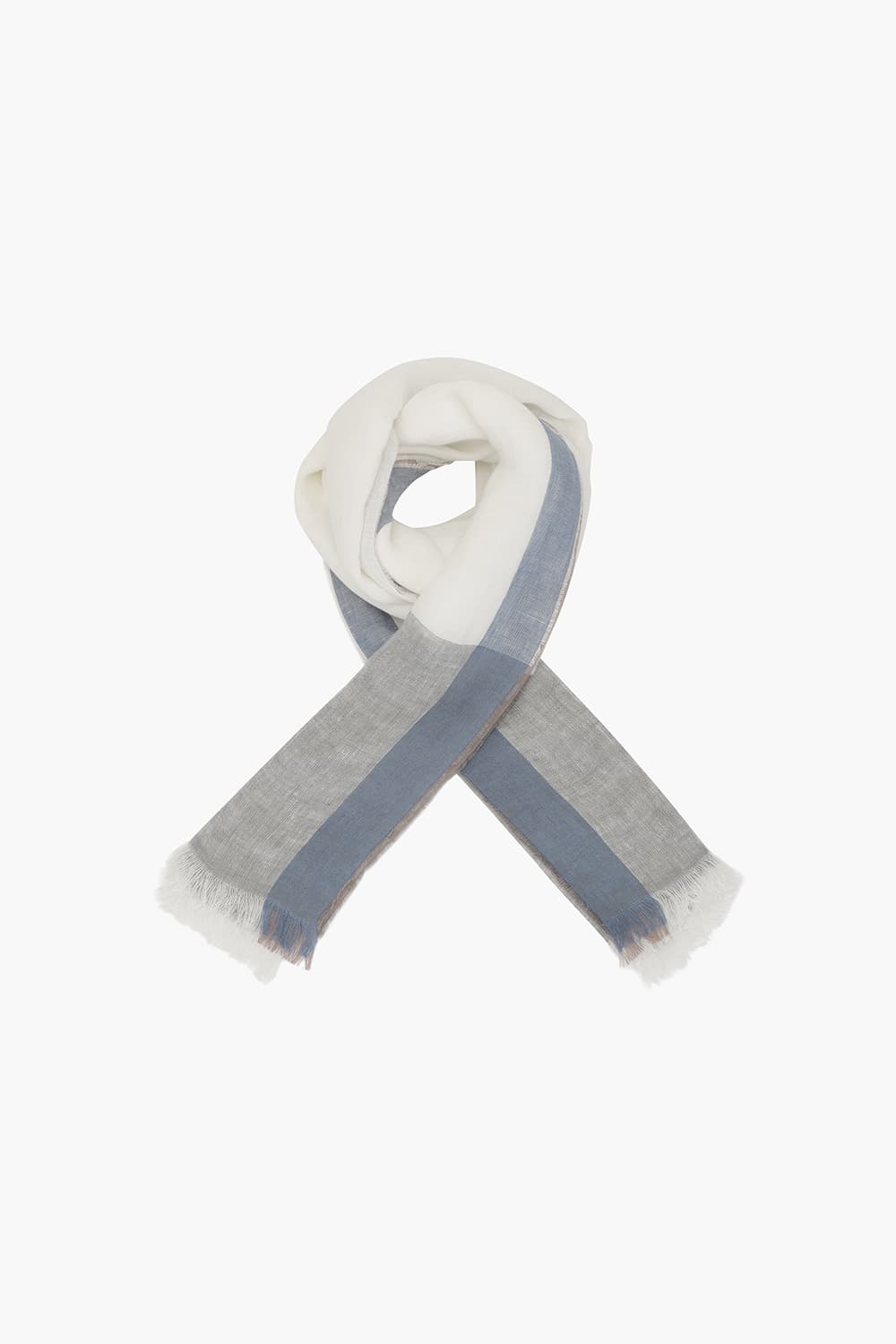 린넨 컬러블럭 102 그레이 스카프