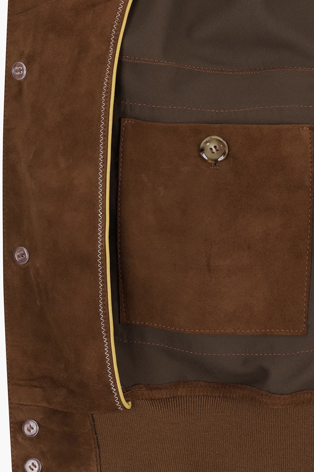 램스킨 스웨이드 하이넥 버튼 봄버 103 레드브라운 점퍼