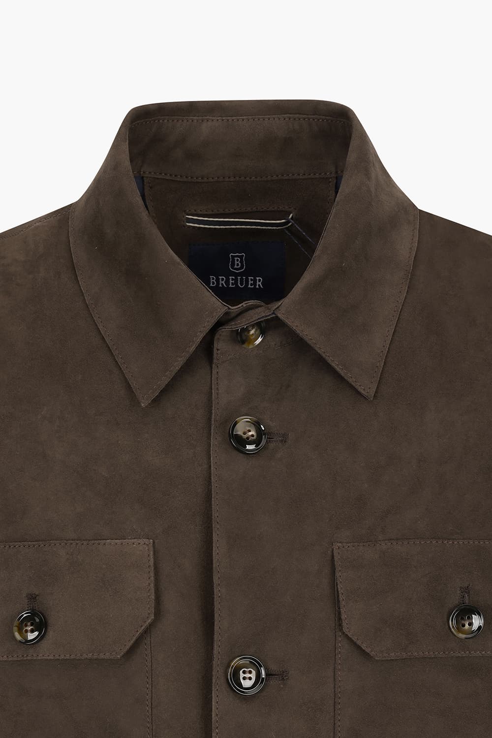 램스킨 스웨이드 플랩포켓 셔츠형 102 다크브라운 캐주얼 자켓