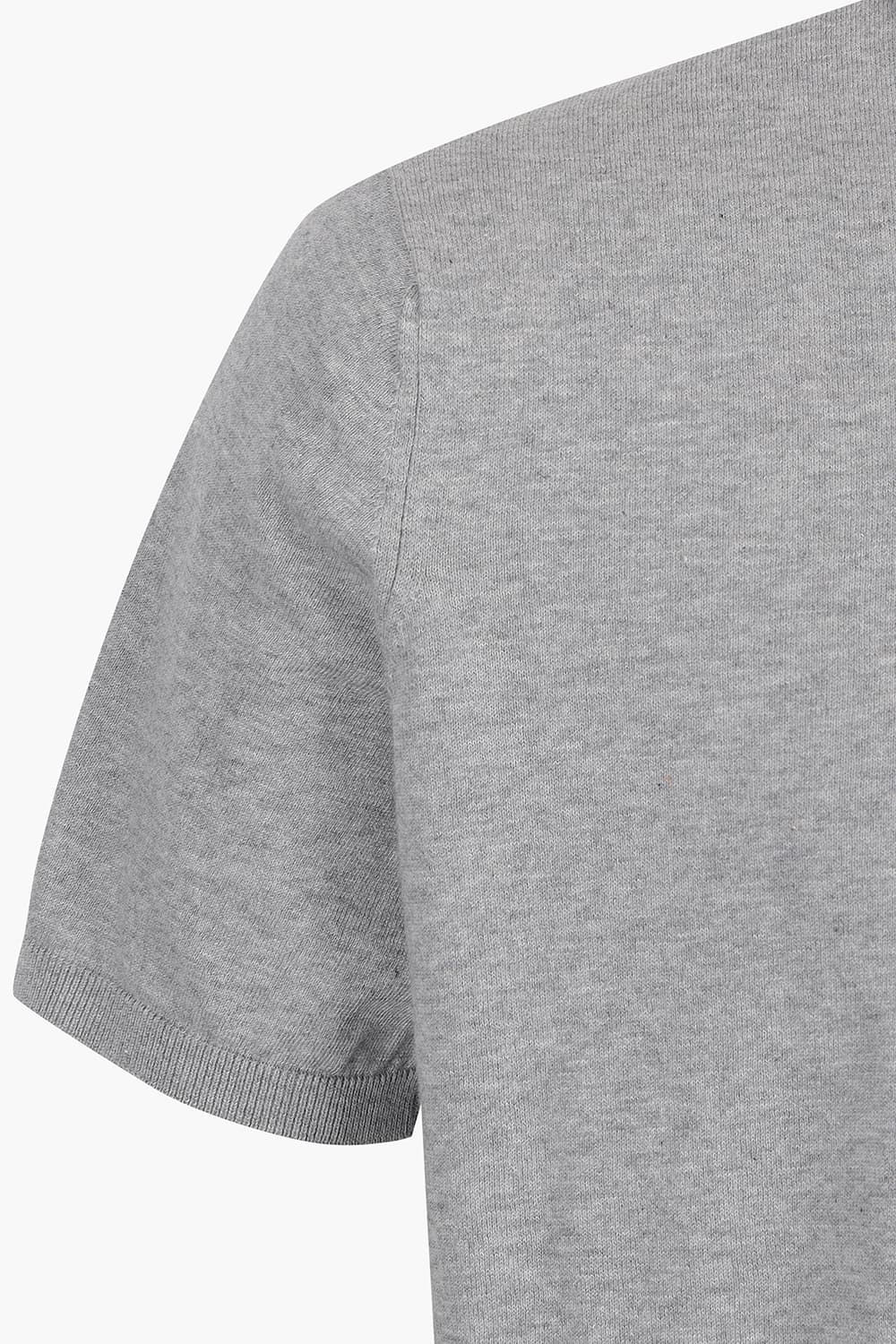 코튼 폴로 베이직 501 그레이 반소매 니트