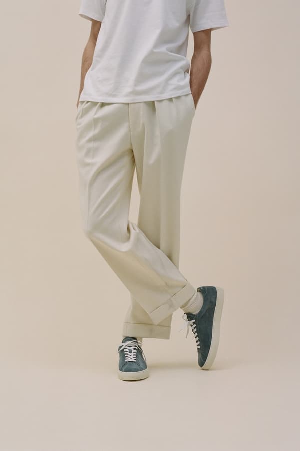 ATLANTIQUE 소가죽 스웨이드 004 블루그린 스니커즈