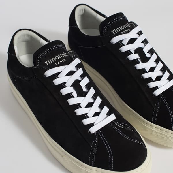 ATLANTIQUE 소가죽 스웨이드 001 블랙 스니커즈