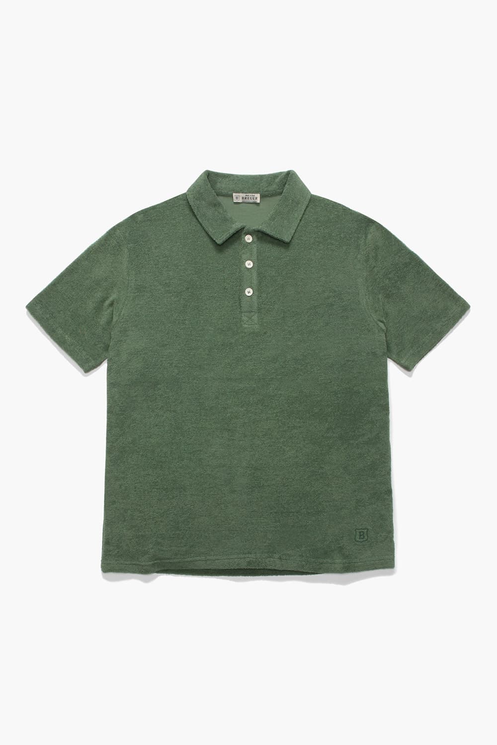 코튼 버튼 다운 201 그린 반소매 티셔츠