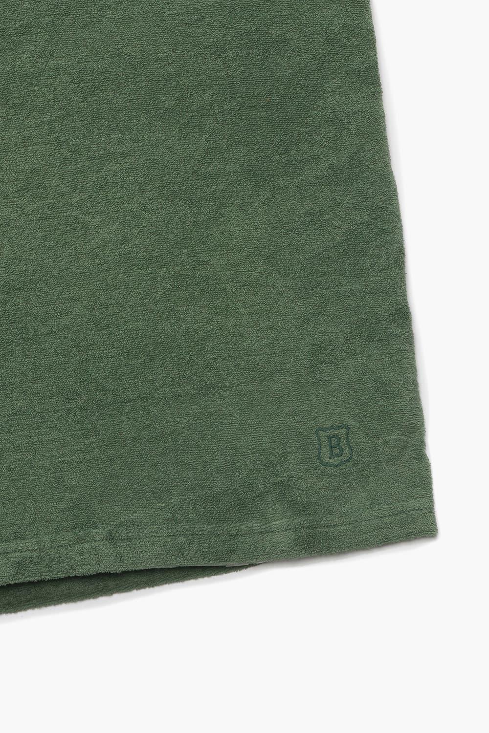 코튼 버튼 다운 201 그린 반소매 티셔츠