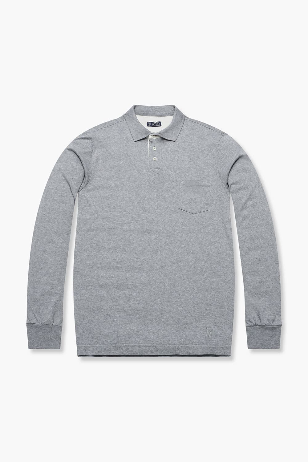코튼 폴로 102 그레이 긴소매 티셔츠