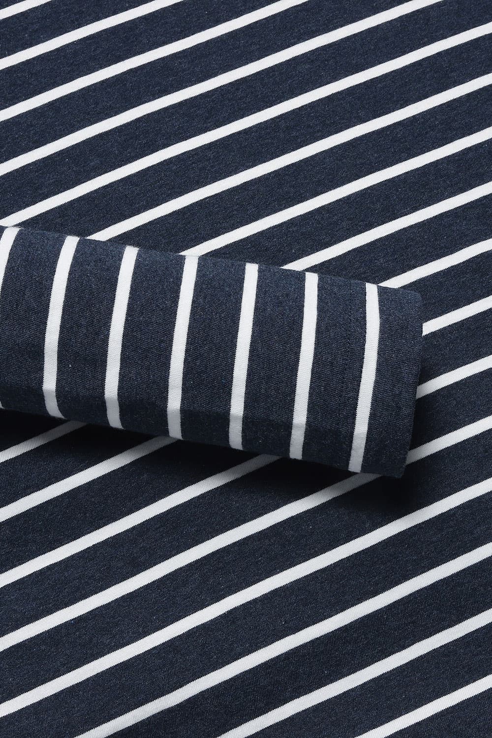 코튼 스트라이프 크루넥 103 다크네이비 긴소매 티셔츠
