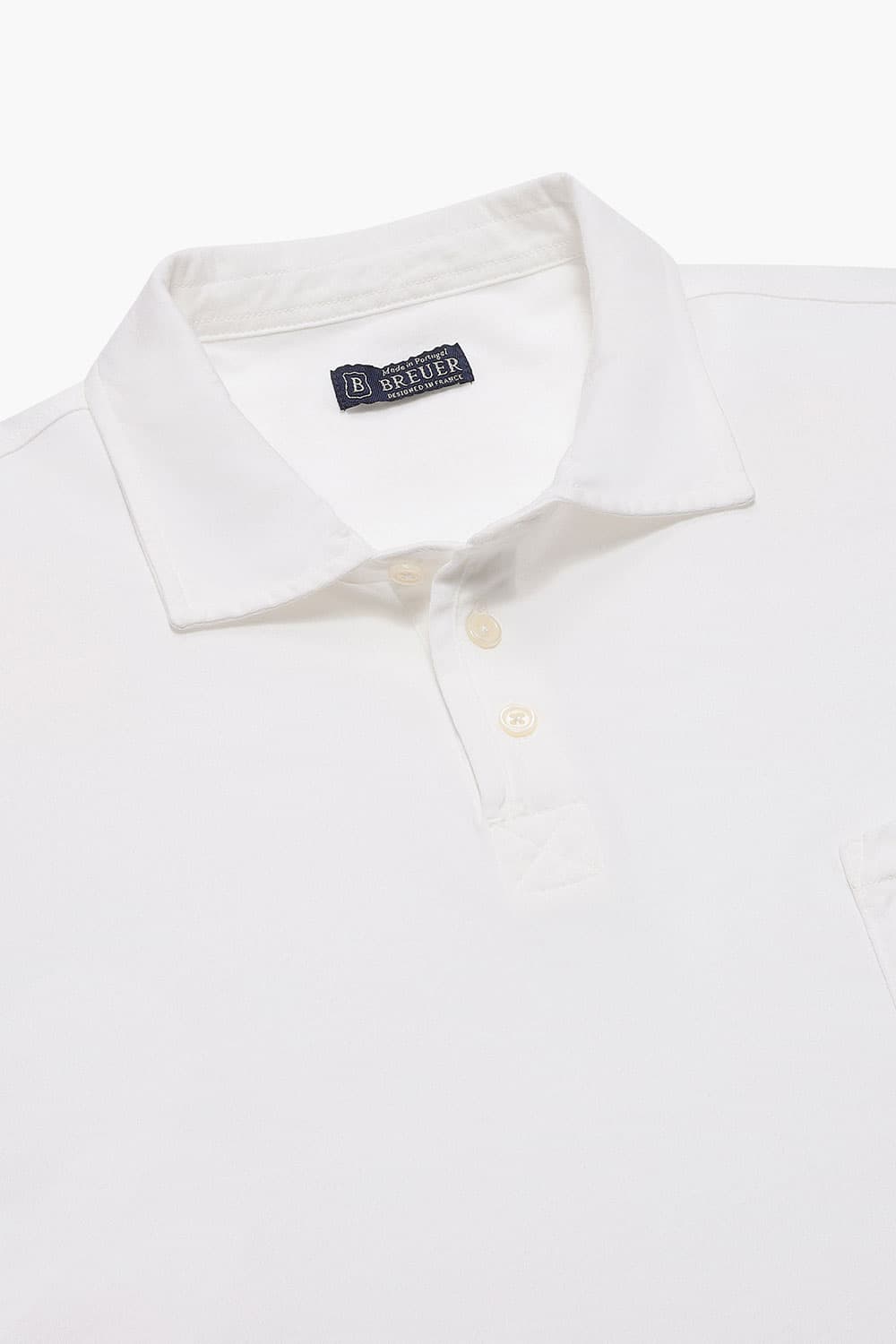 코튼 버튼 다운 포켓 501 화이트 반소매 티셔츠