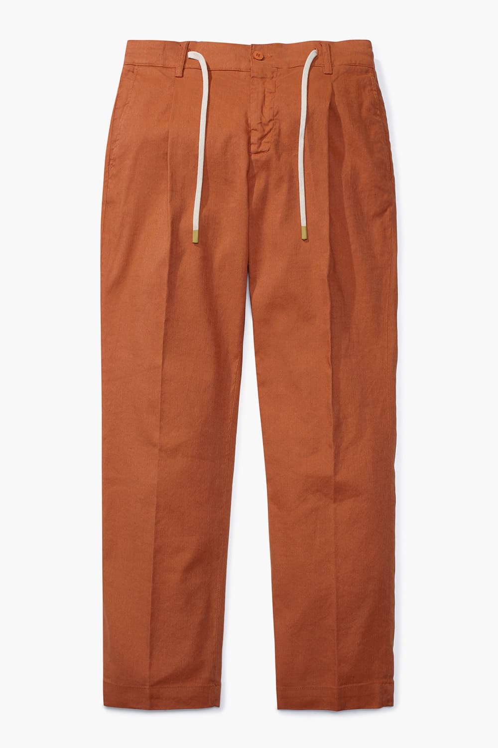 린넨 혼방 드로우스트링 세미와이드 803 오렌지 캐주얼 팬츠