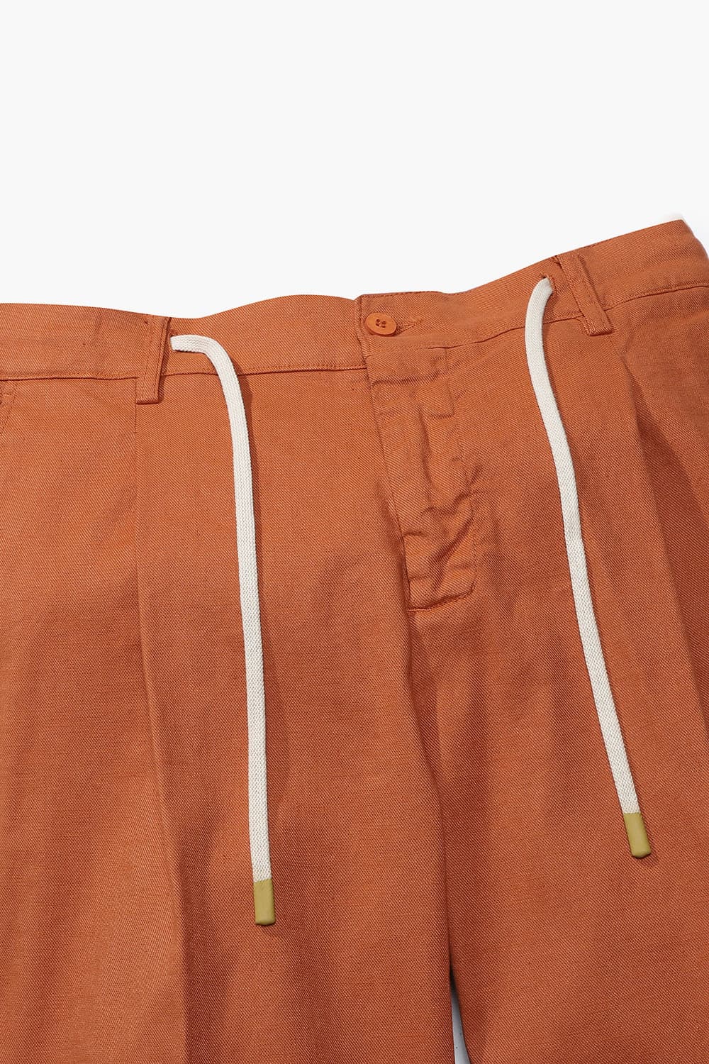 린넨 혼방 드로우스트링 세미와이드 803 오렌지 캐주얼 팬츠