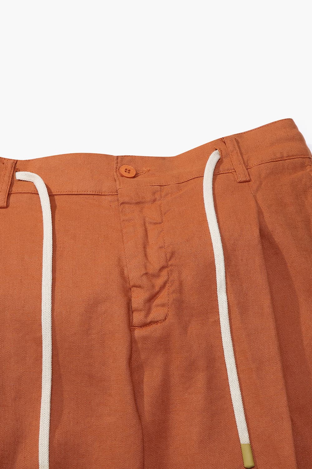 린넨 혼방 드로우스트링 세미와이드 803 오렌지 캐주얼 팬츠