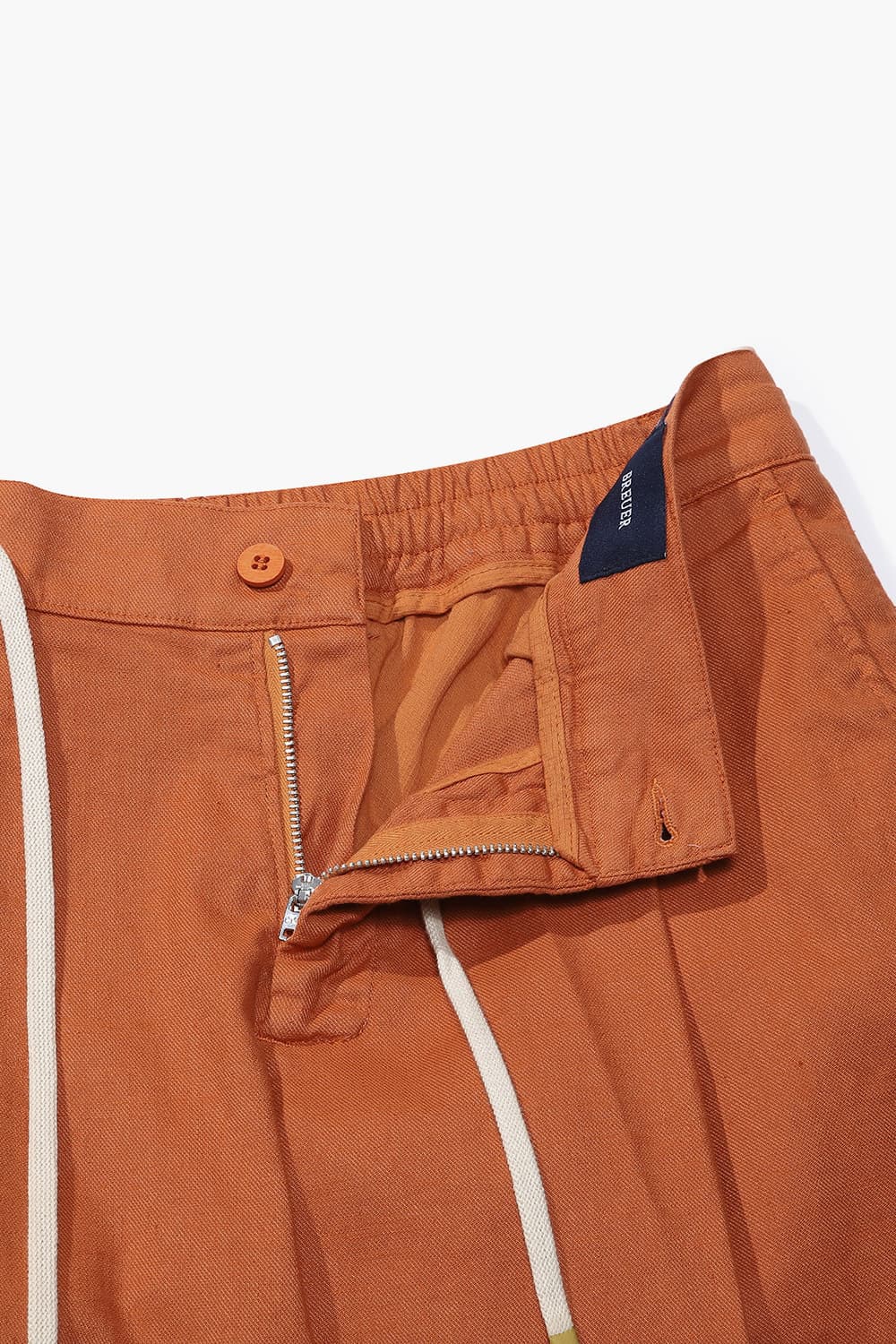 린넨 혼방 드로우스트링 세미와이드 803 오렌지 캐주얼 팬츠