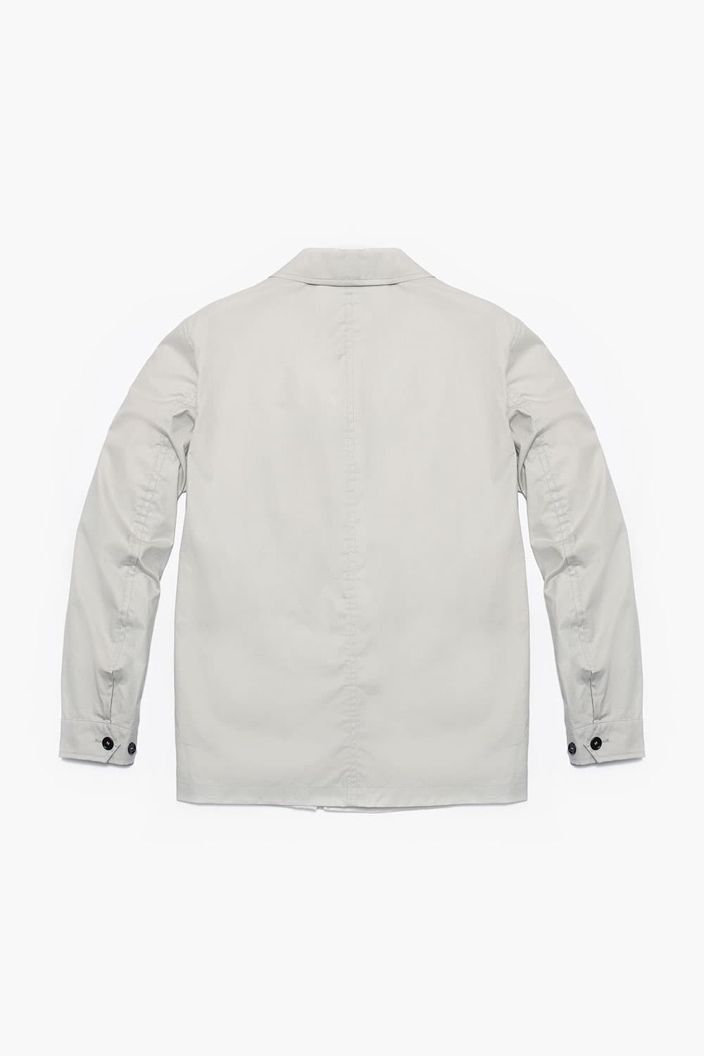 왁스 코튼 빅버튼 포켓 805 화이트 하프 코트