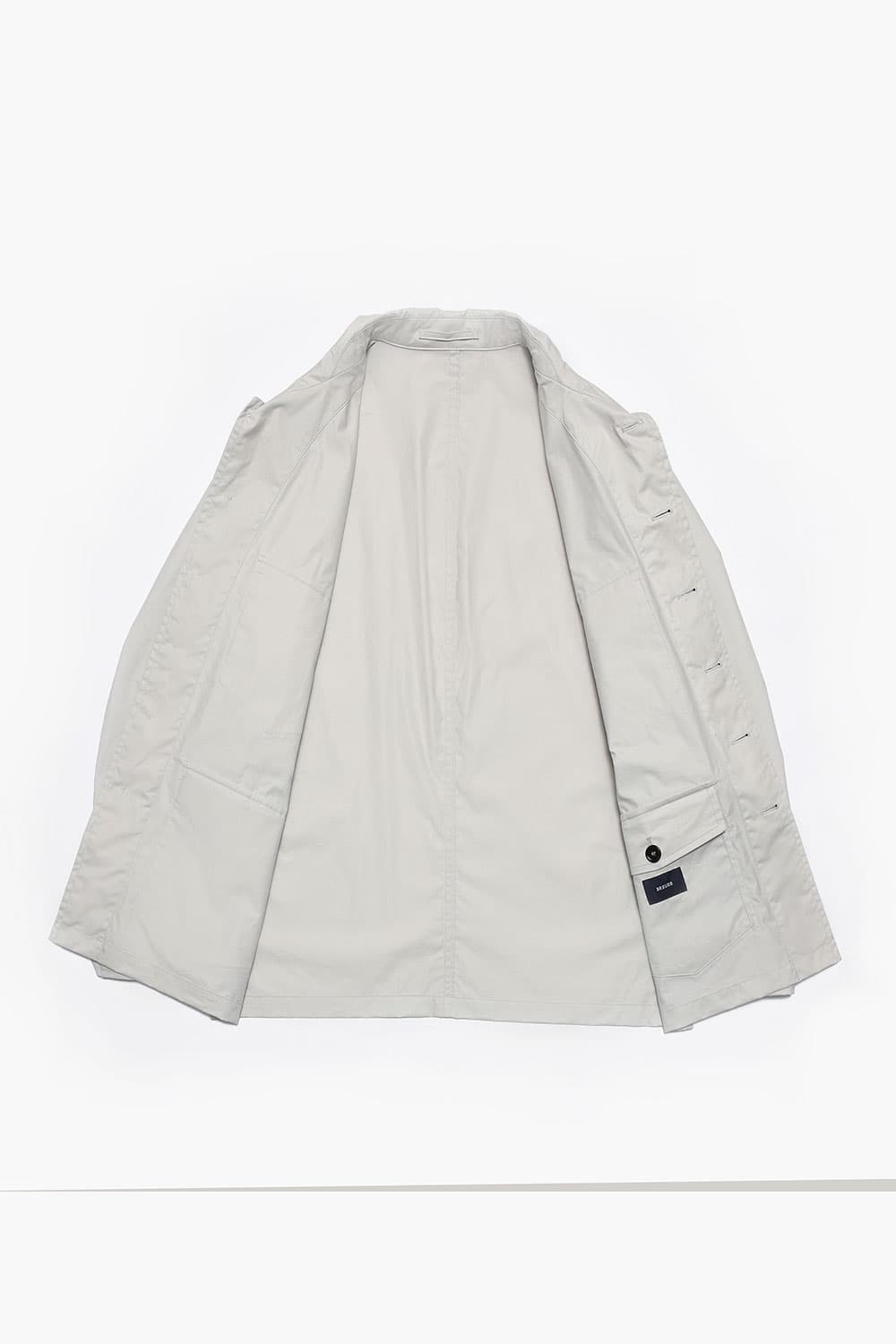 왁스 코튼 빅버튼 포켓 805 화이트 하프 코트