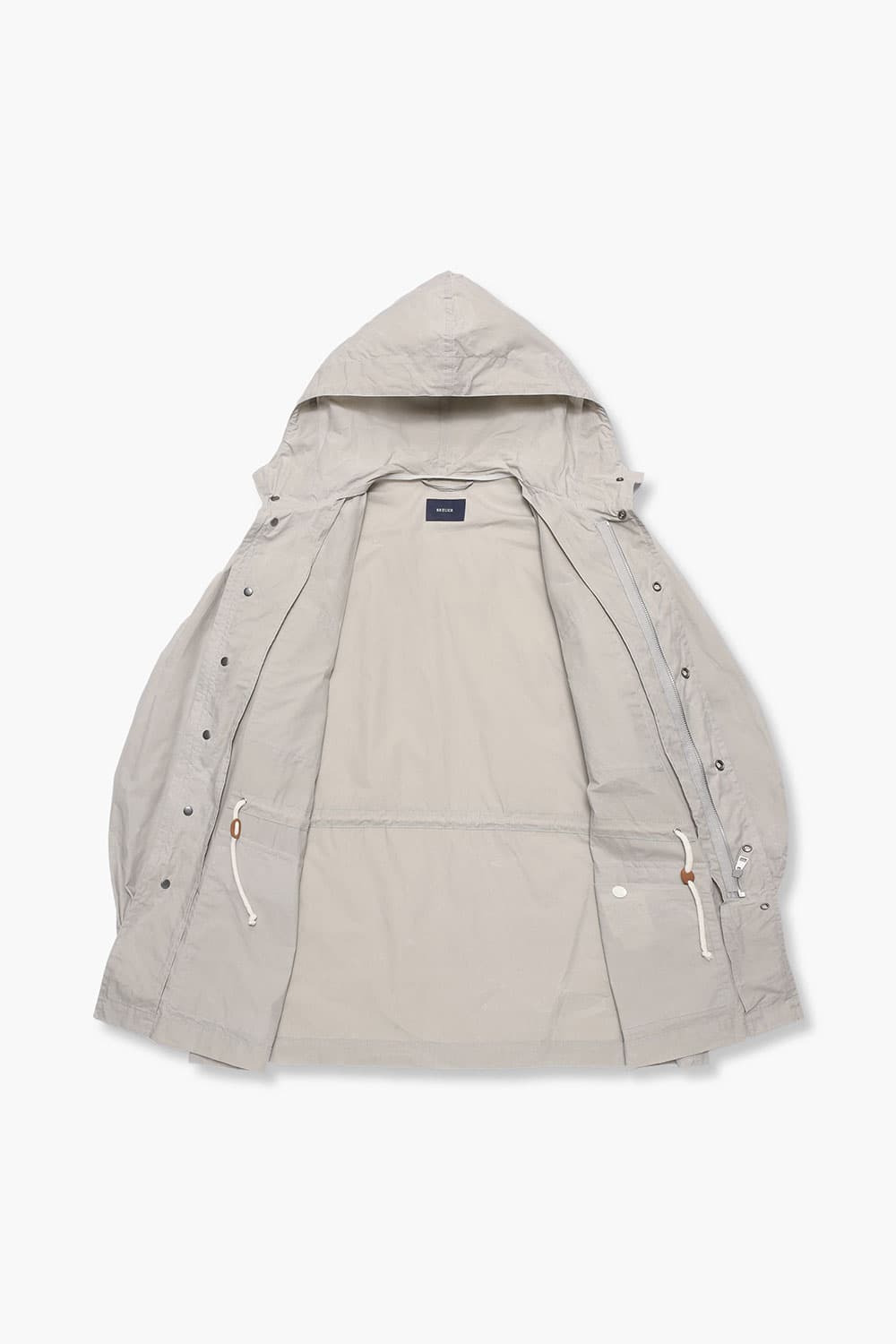 왁스 코튼 후드 804 라이트베이지 하프 코트