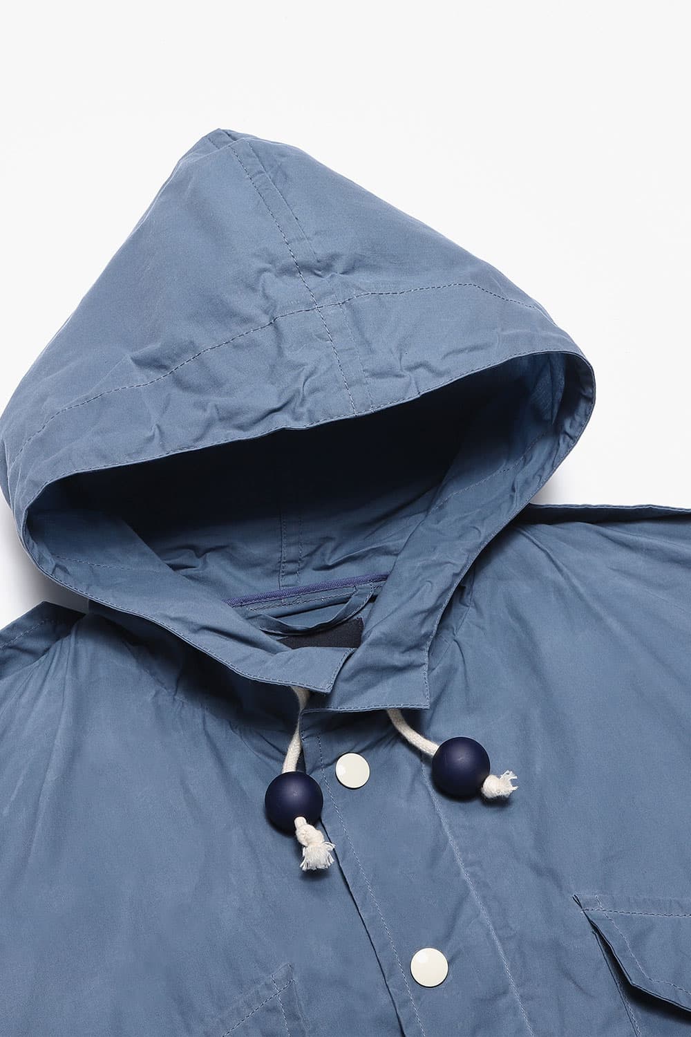 왁스 코튼 후드 804 블루 하프 코트
