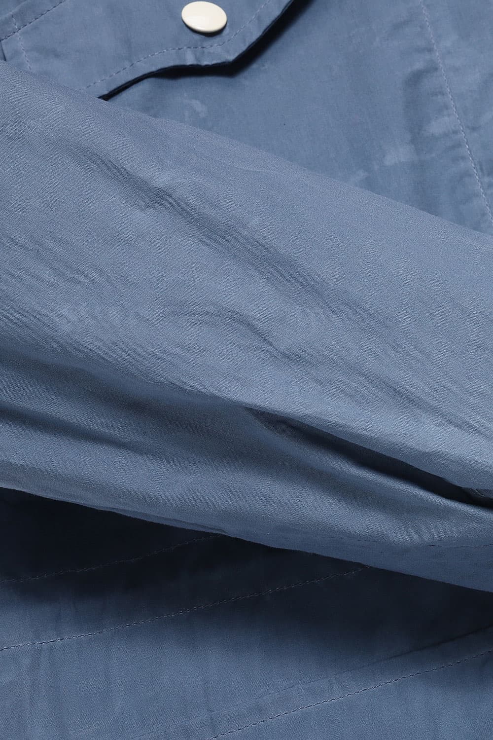 왁스 코튼 후드 804 블루 하프 코트