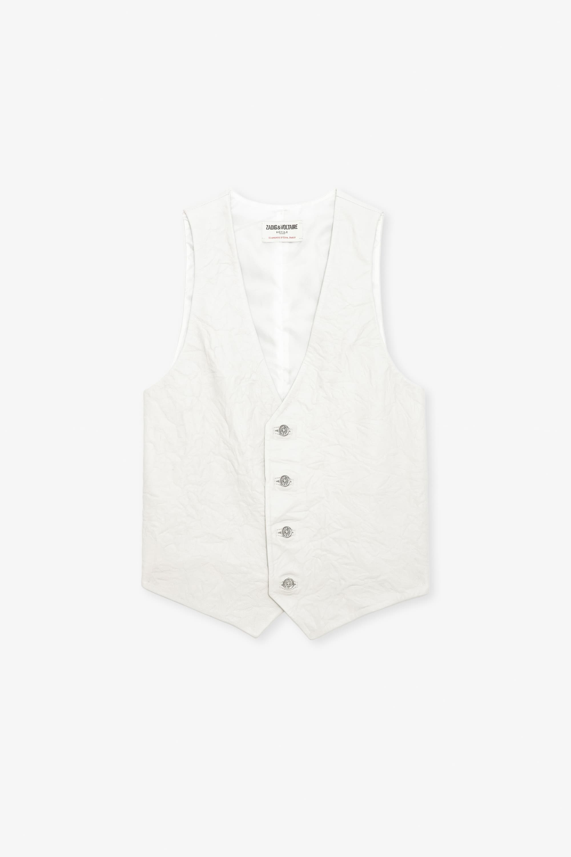 Emilie Crinkled Leather Vest