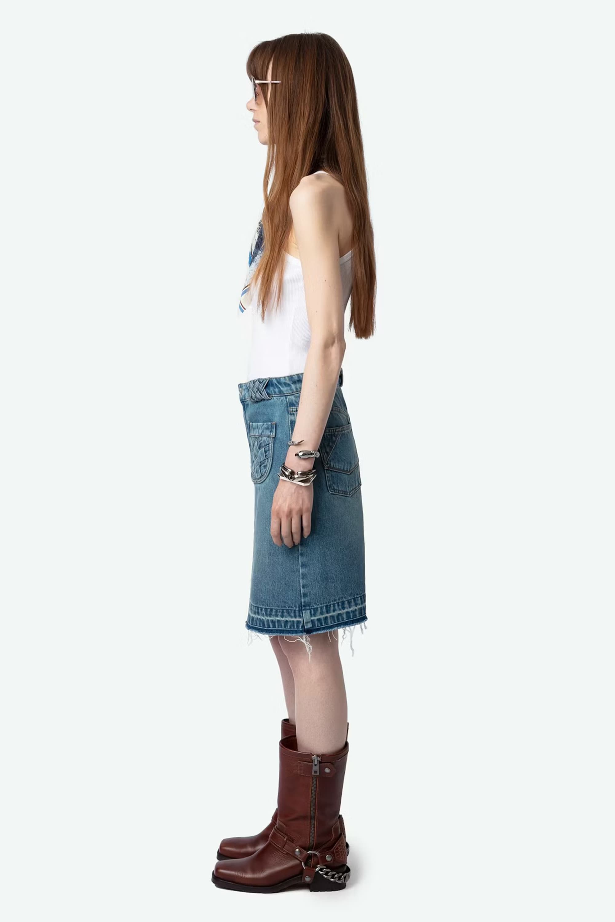 Jingle Denim Skirt