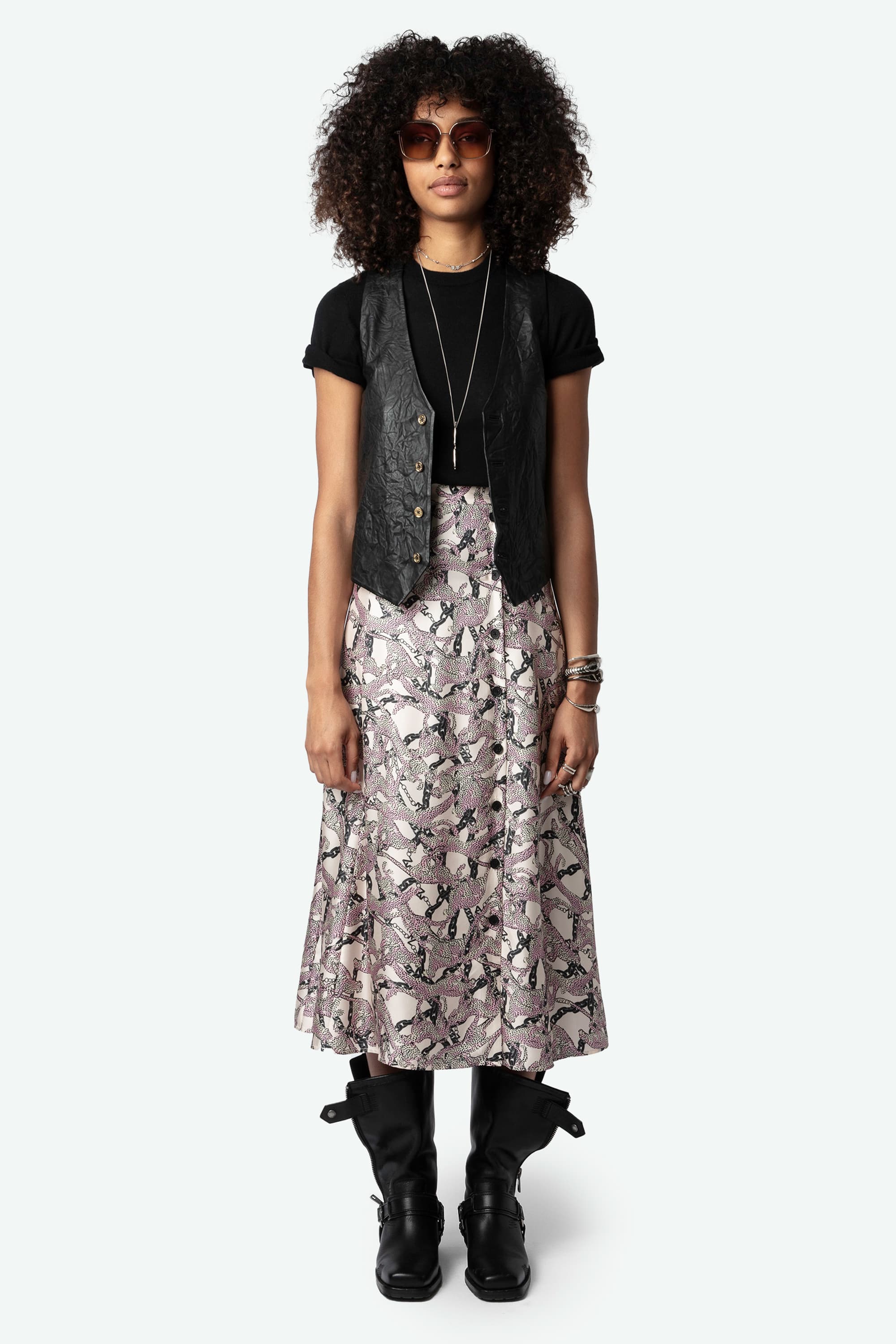 June Silk Chain Skirt