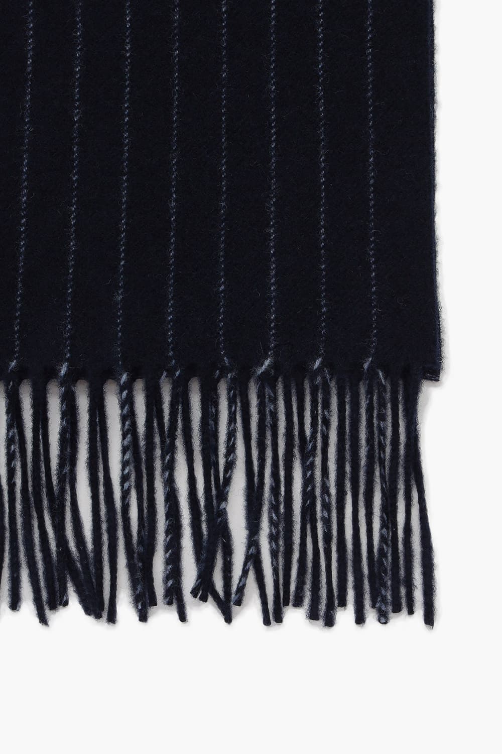 울 100 STRIPE WOOL 머플러 네이비 RE4FMBBSC102R65