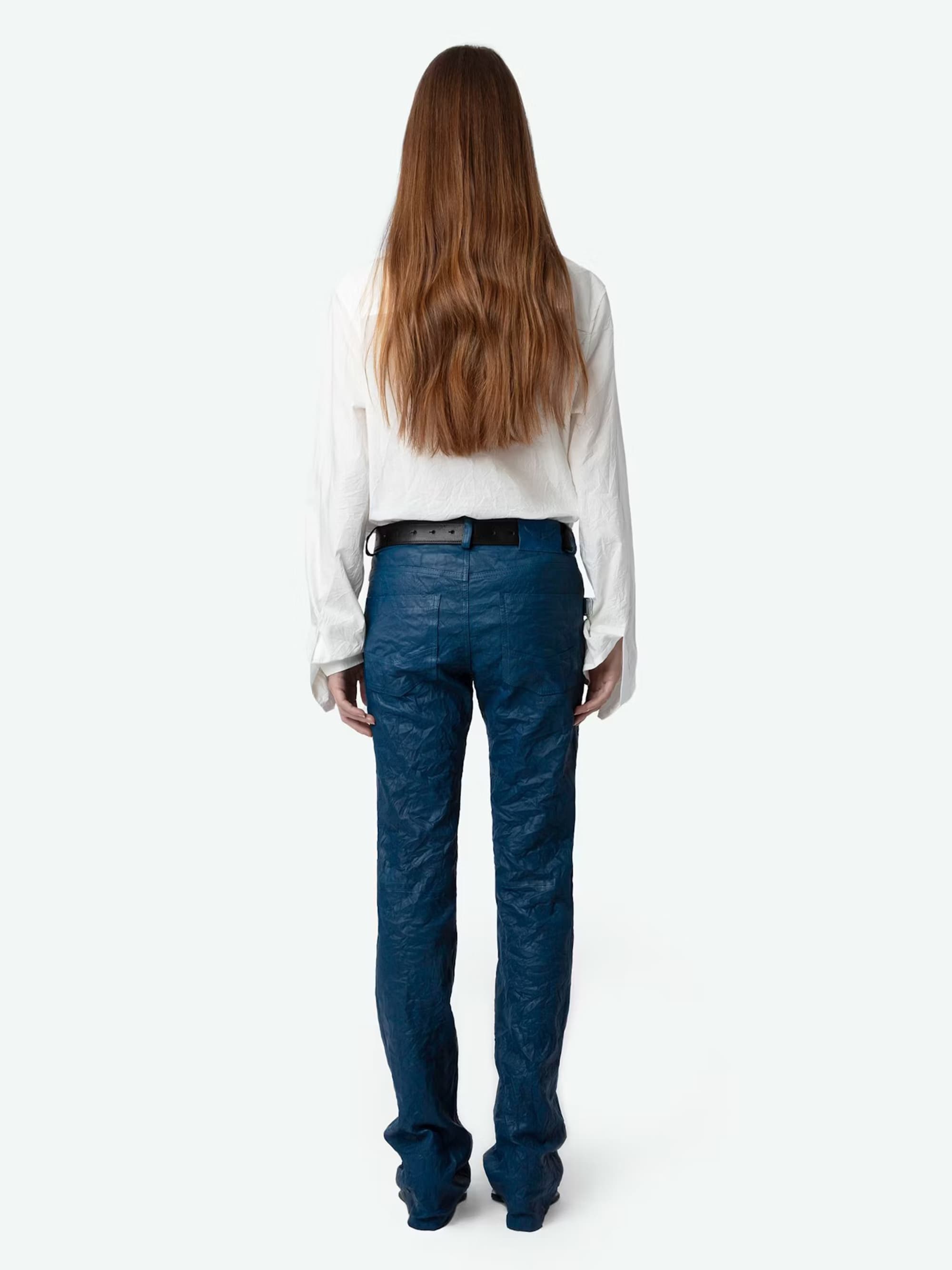 Hippie Crinkled Leather Pants