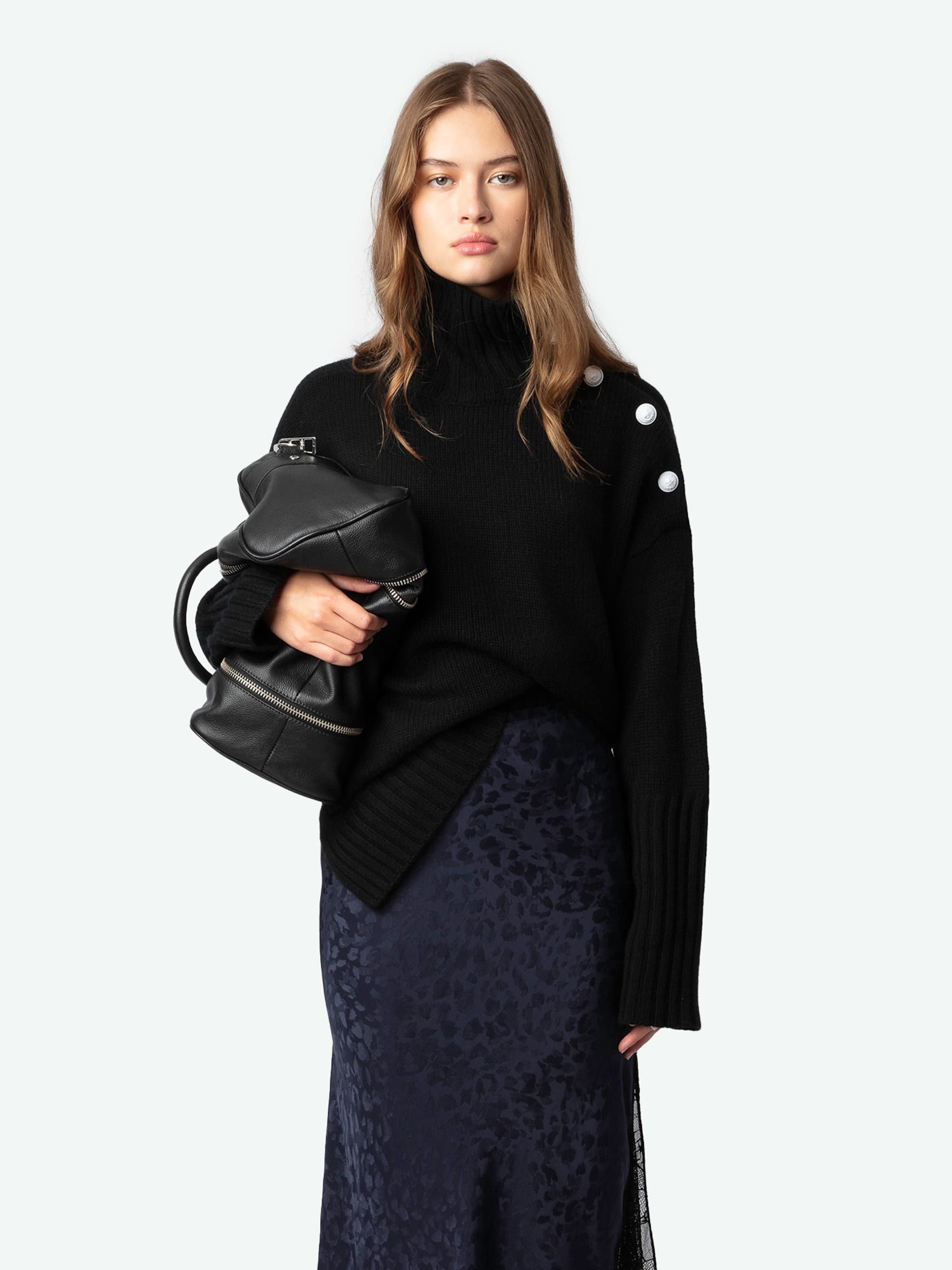 Jayla Leopard Silk Jacquard Skirt