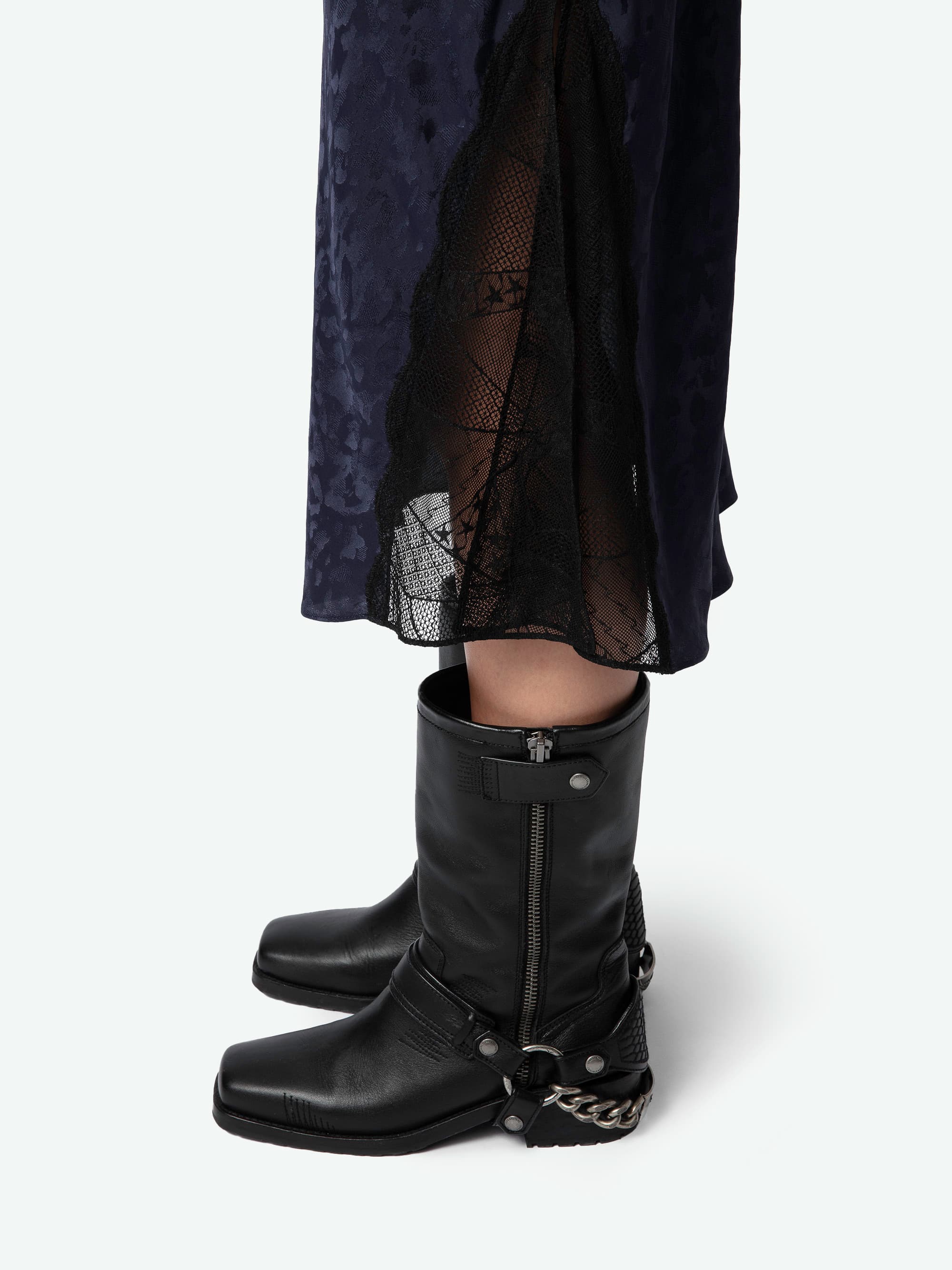 Jayla Leopard Silk Jacquard Skirt