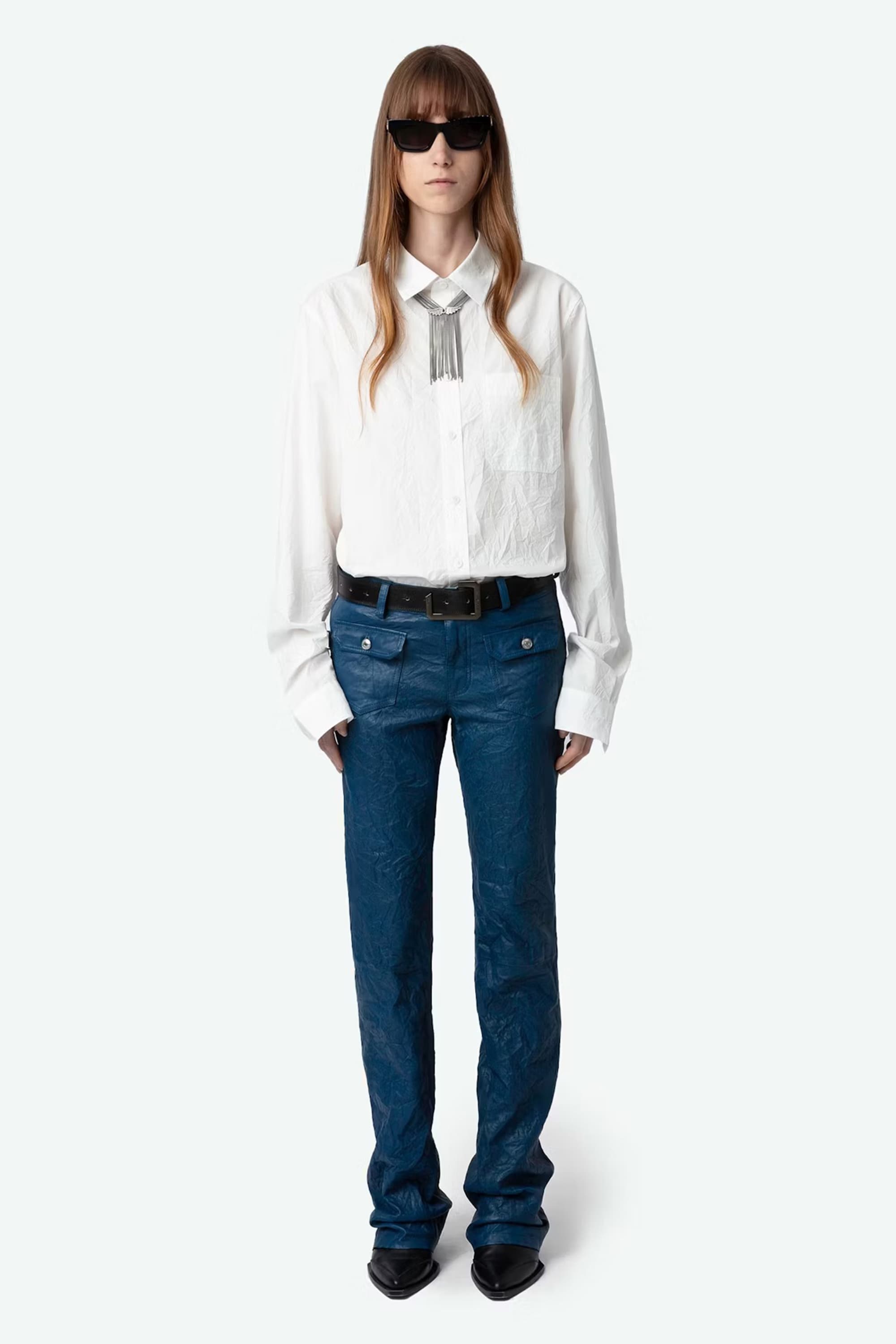 Hippie Crinkled Leather Pants