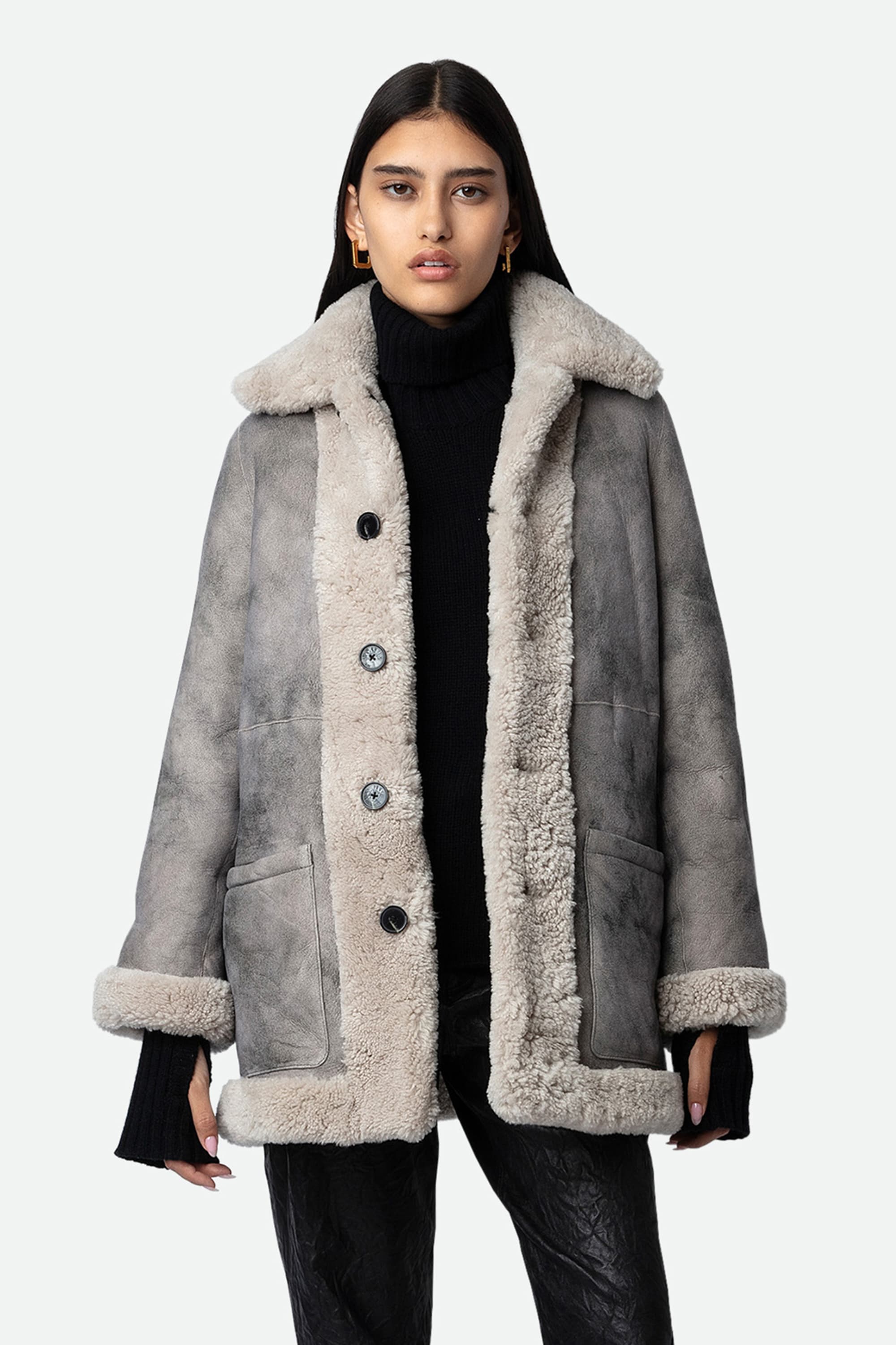 Magdas Shearling Reversible Coat