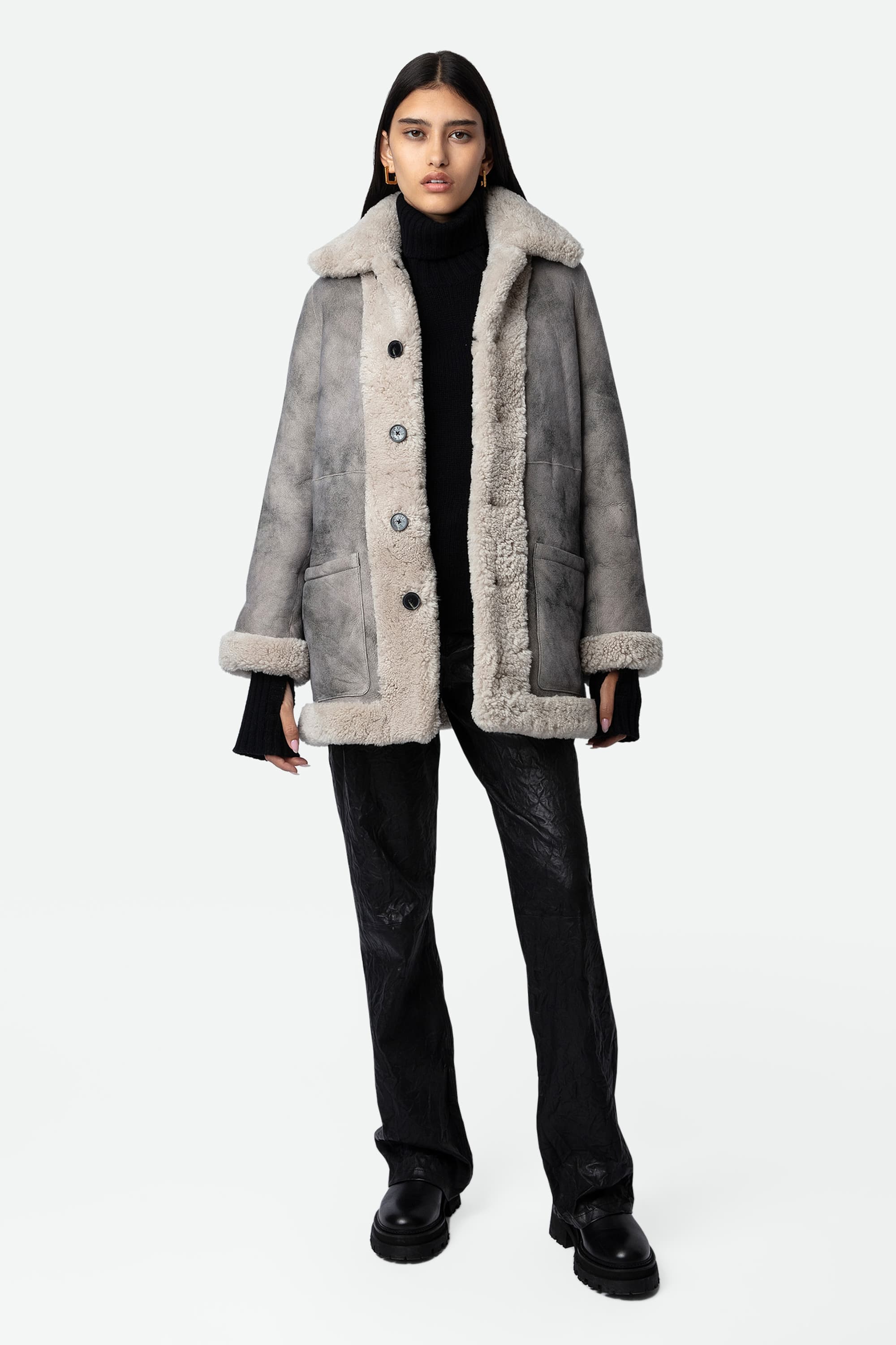 Magdas Shearling Reversible Coat
