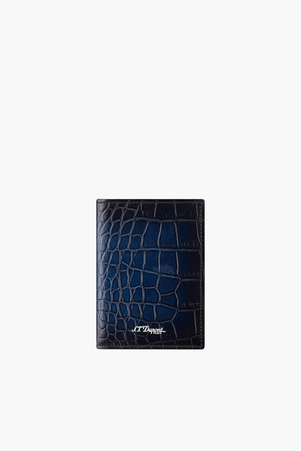 24 르글랑 아뜰리에 크로코패턴 버티컬 4CC 지갑 블루 CI190378Z