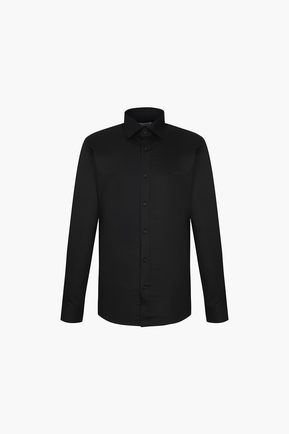 스트레치 솔리드 930 컴포터블 셔츠 블랙 SE4SM22LS930SBK