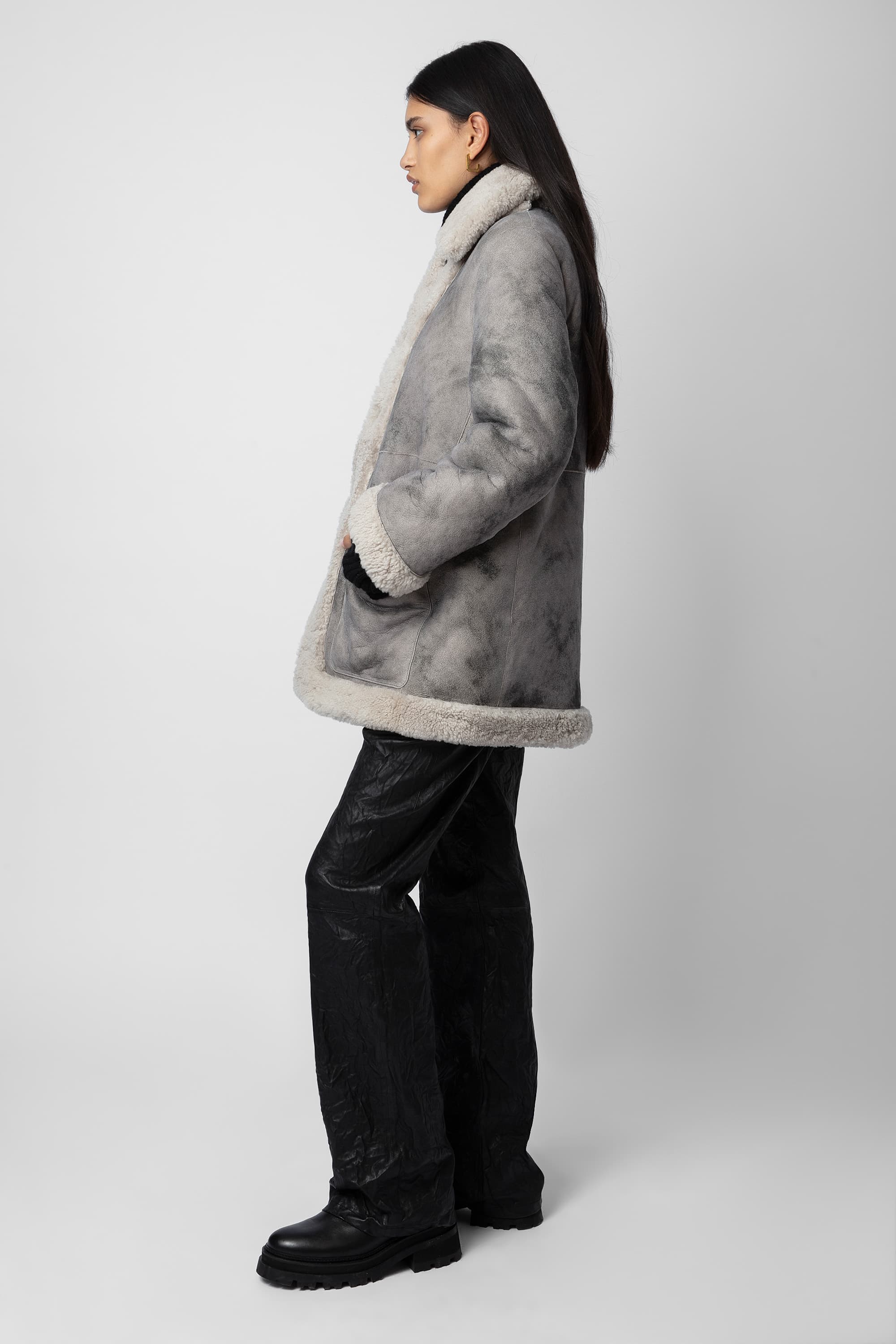 Magdas Shearling Reversible Coat